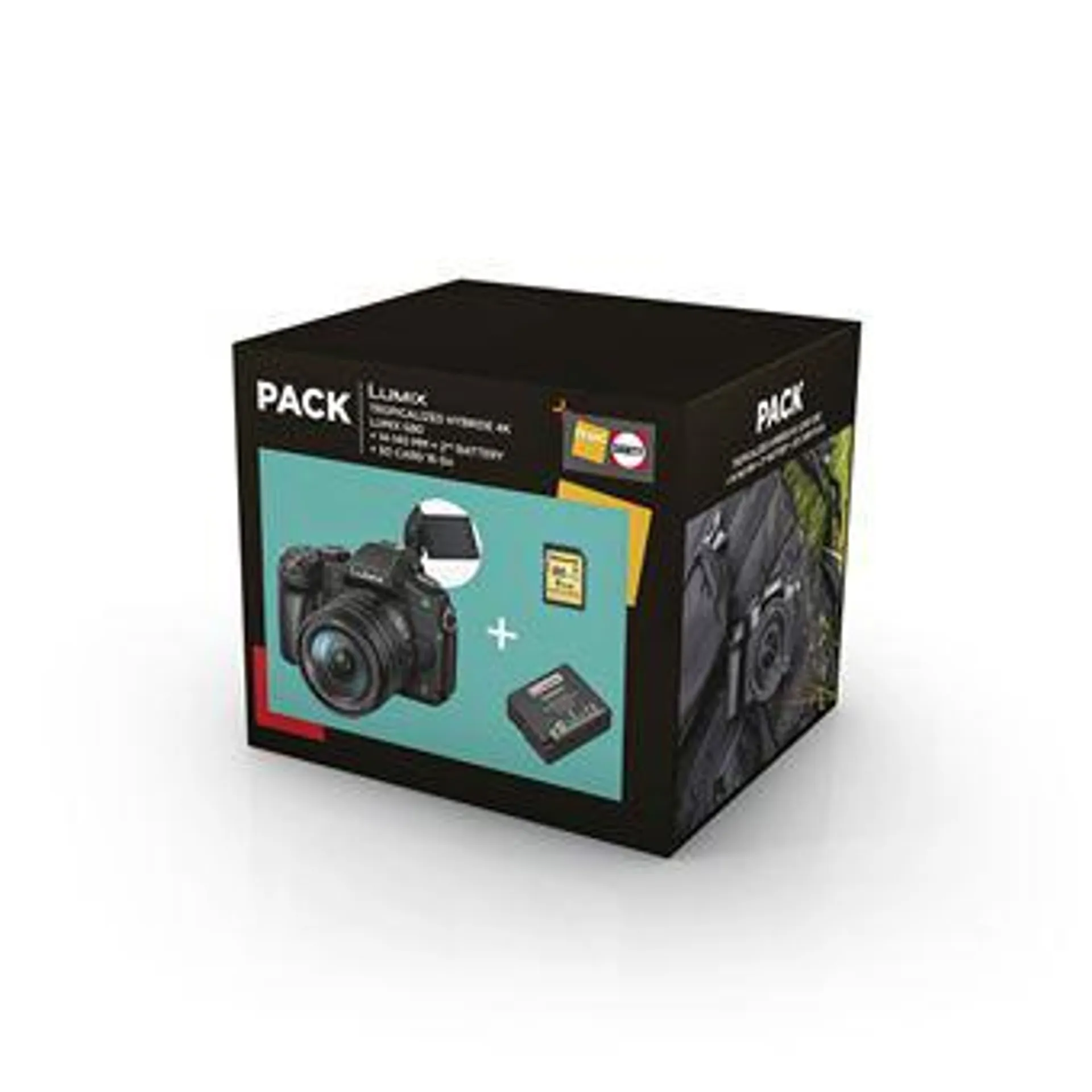 Pack Fnac Hybride Panasonic Lumix G80 Noir + G14-140mm f/3,5-5,6 + 2ème batterie + Carte SD 16 Go Noir