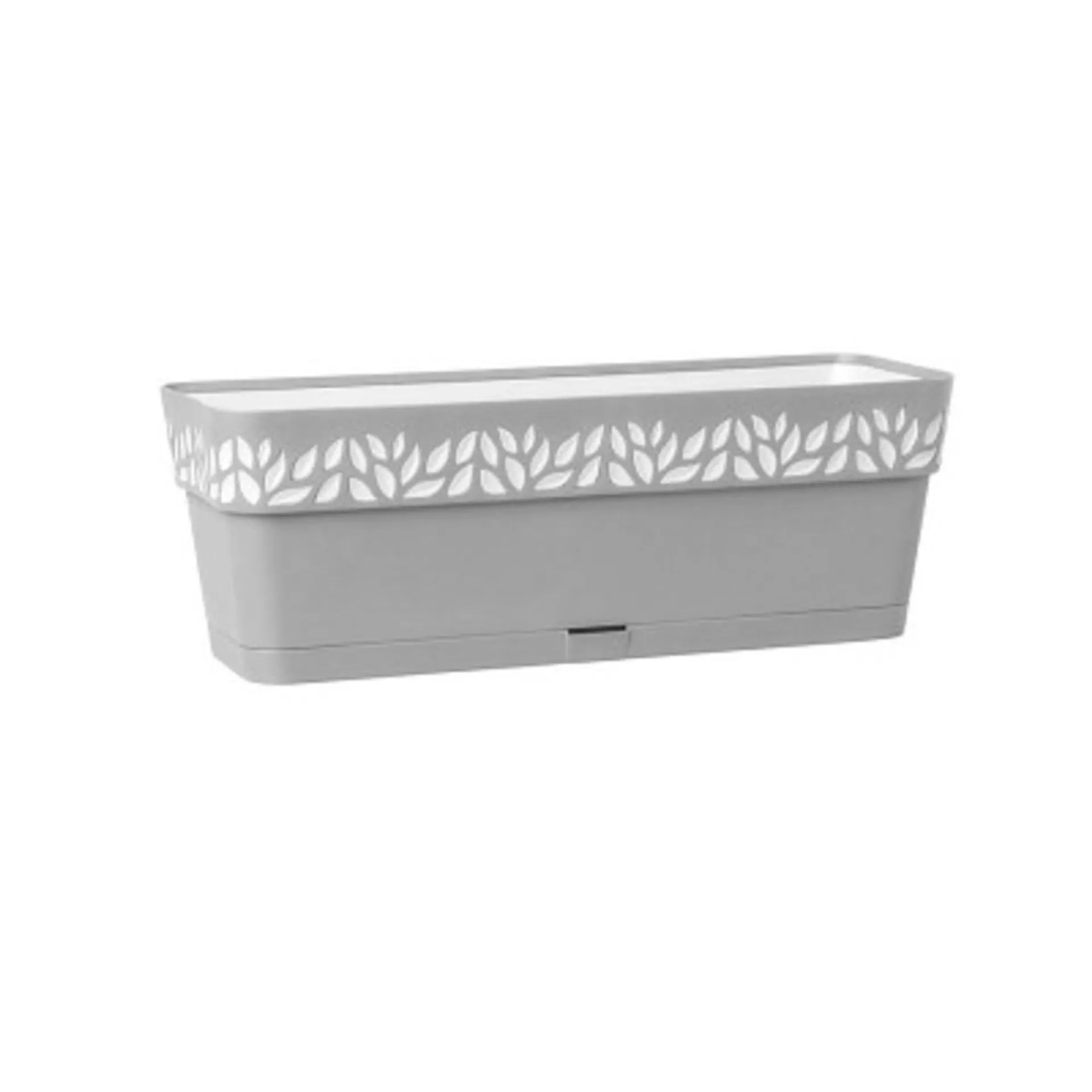 Jardinière Cloé en plastique -L 50 x H 13 x l 12 cm - Gris