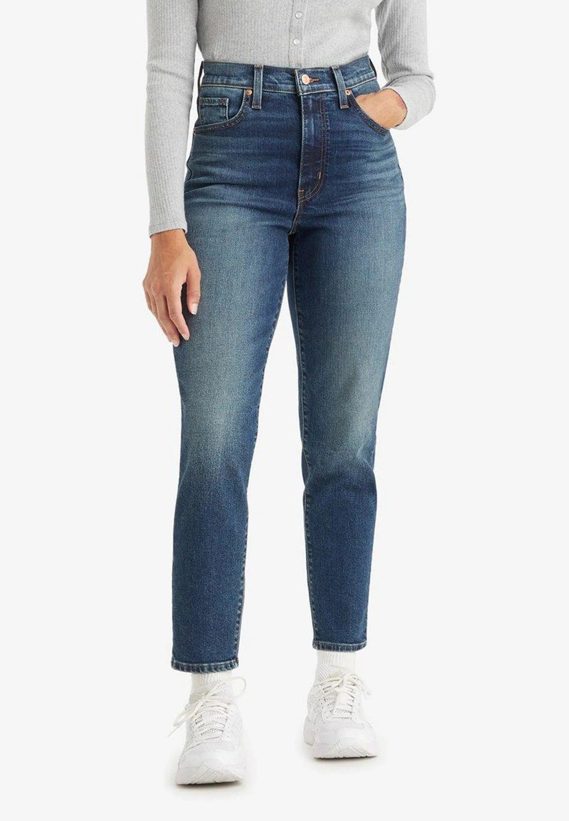 HIGH WAISTED MOM JEAN - Jeans fuselé - moving target