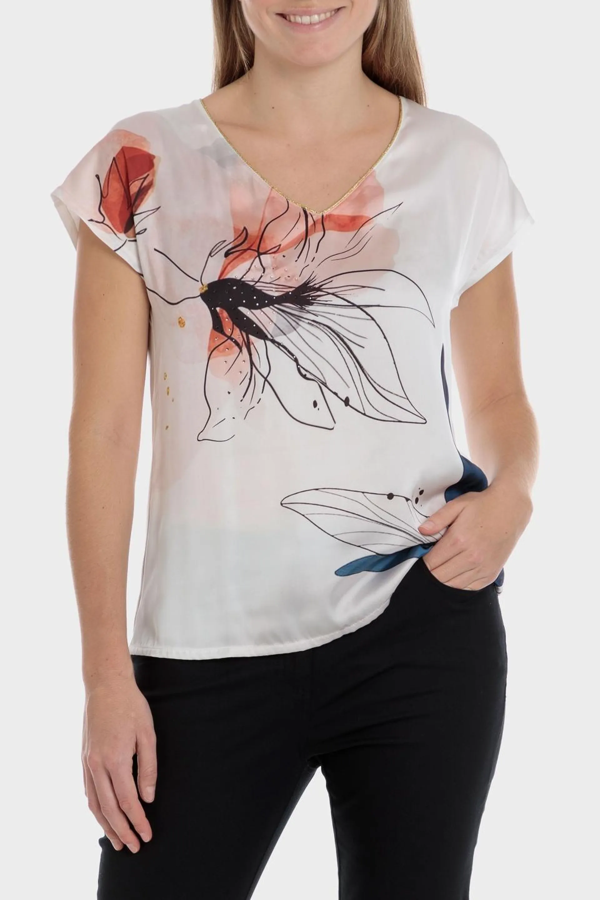 T-shirt imprimé strass