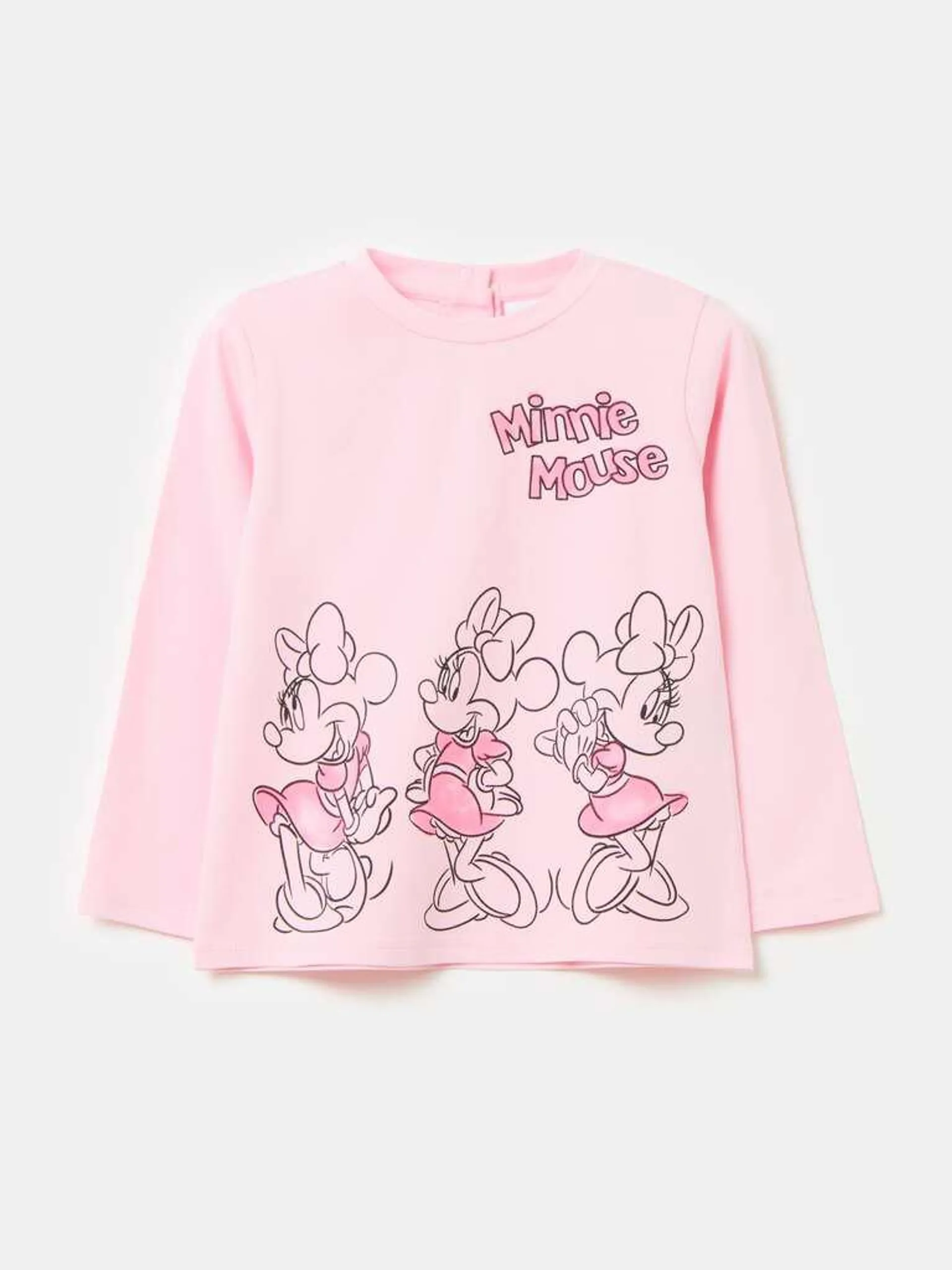 T-shirt with long sleeves and Minnie Mouse print Rose