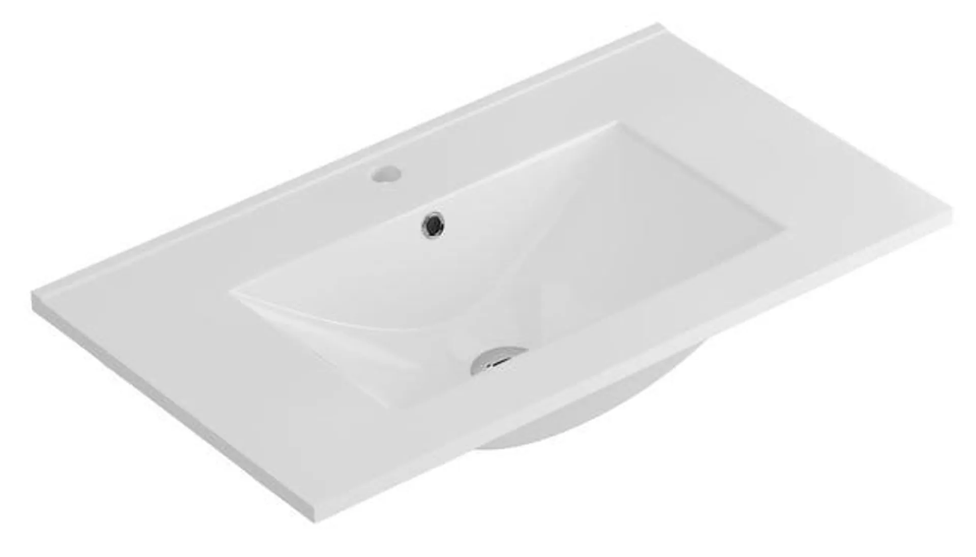 Plan vasque simple Max Céramique blanc l.61 x P.46 cm
