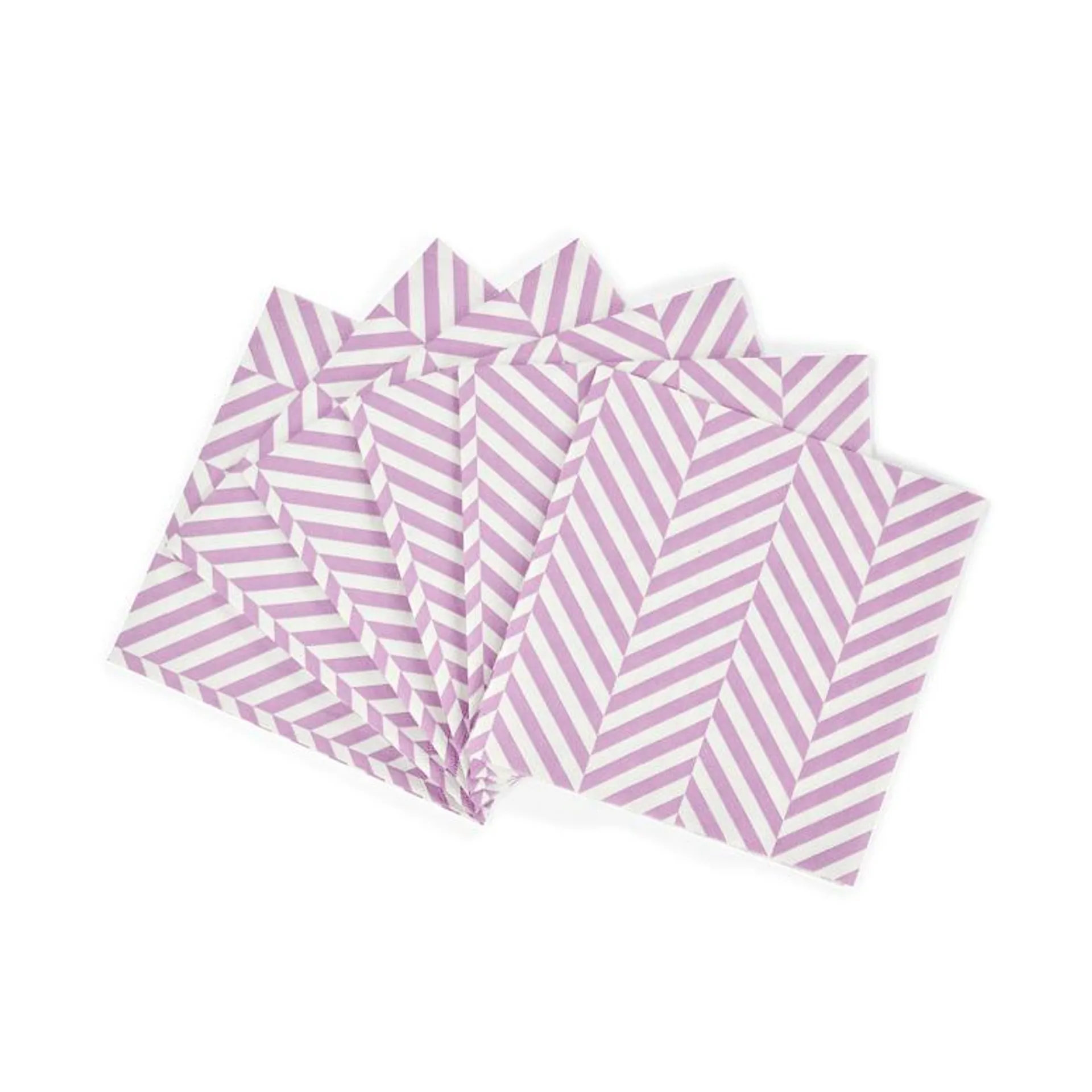 CHEVRON Set de 20 serviettes mauve