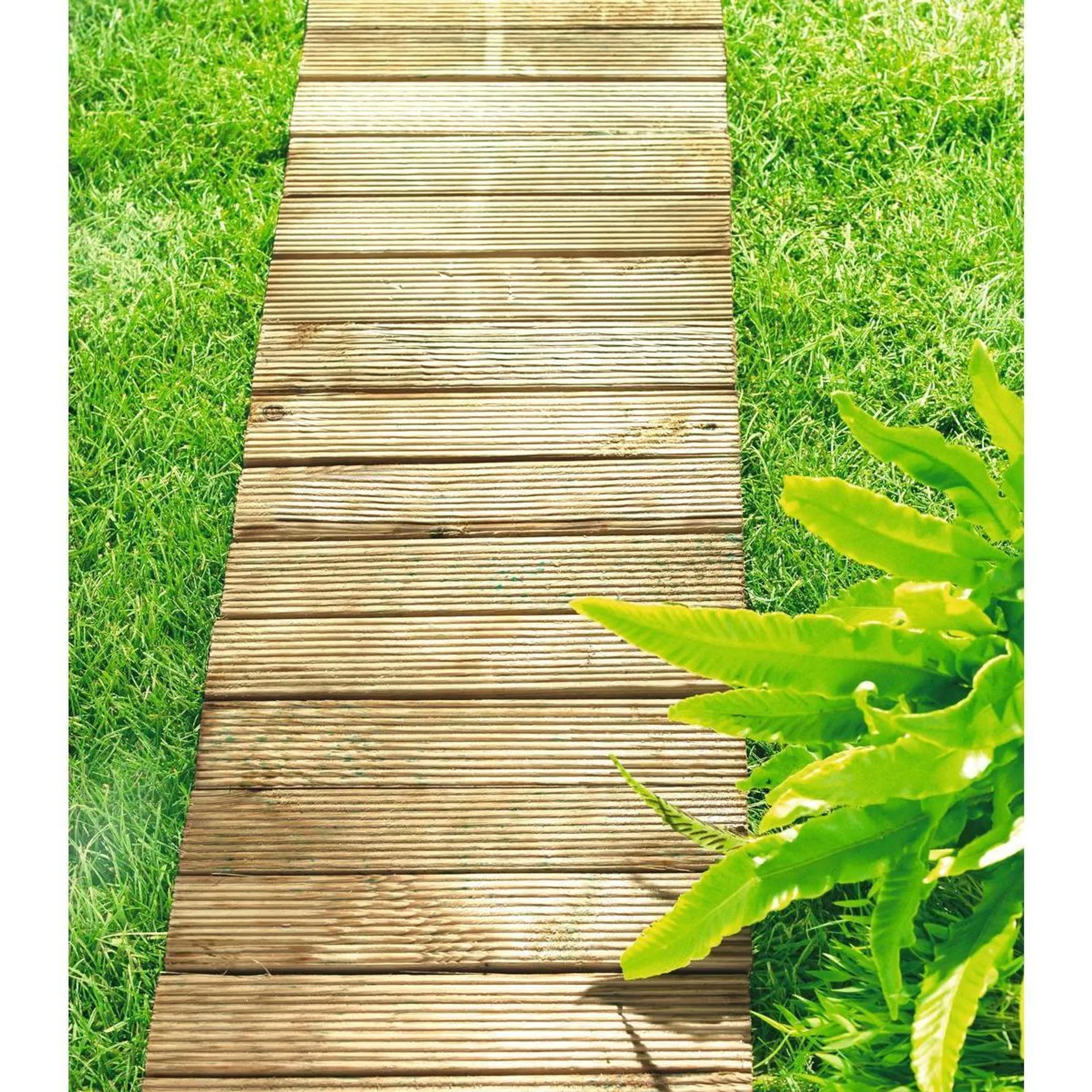 Chemin de jardin en pin - 120 x 28 cm - beige