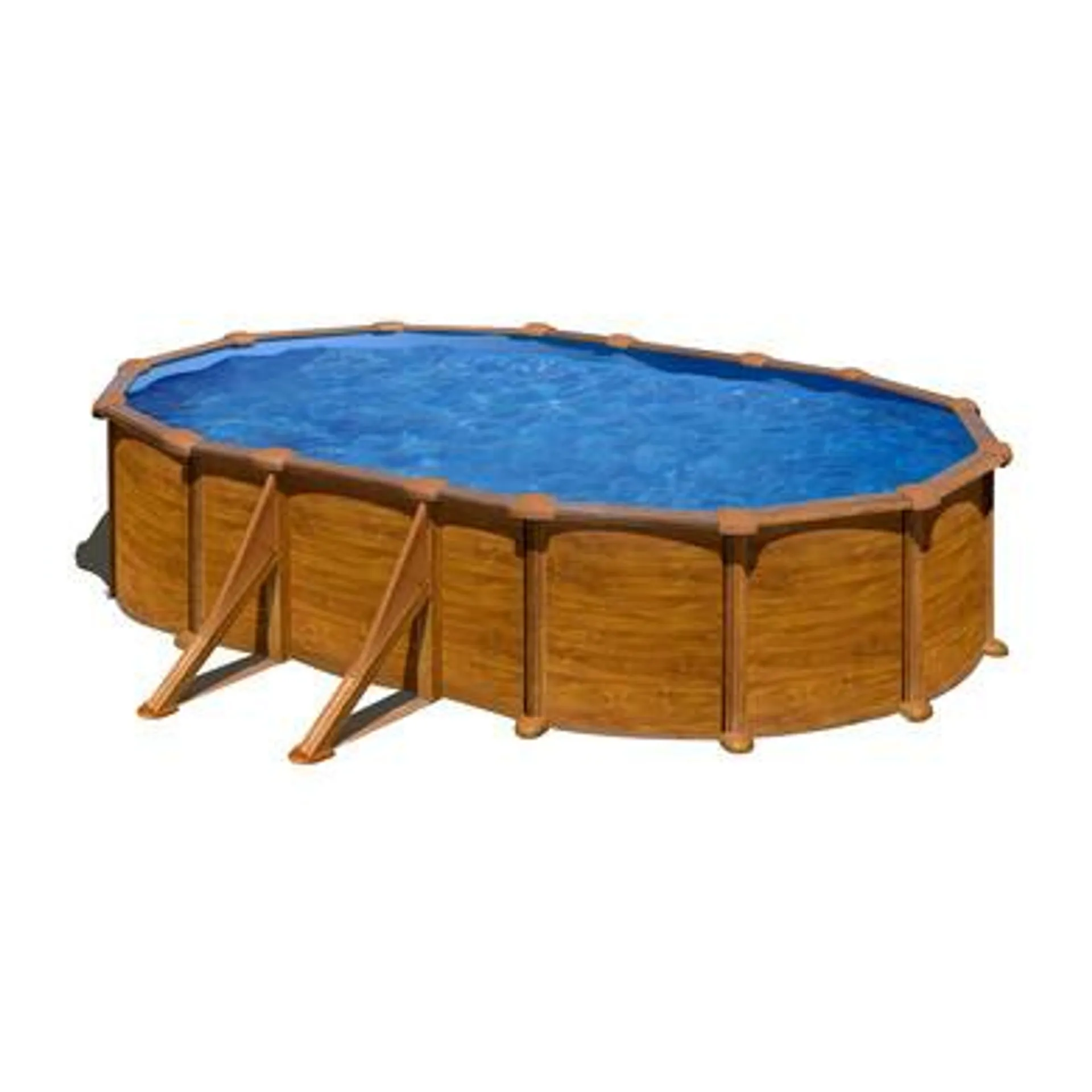 Piscine Acier décor bois 6,34 x 3,99 x 1,22 m