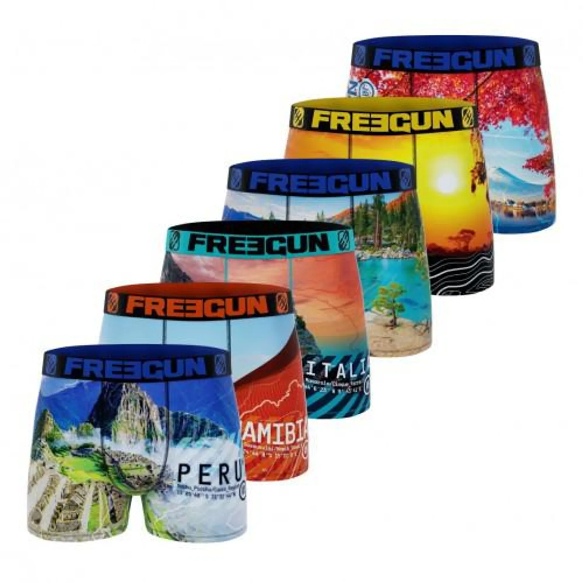 Lot de 6 boxers garçon en polyester recyclé Landscape