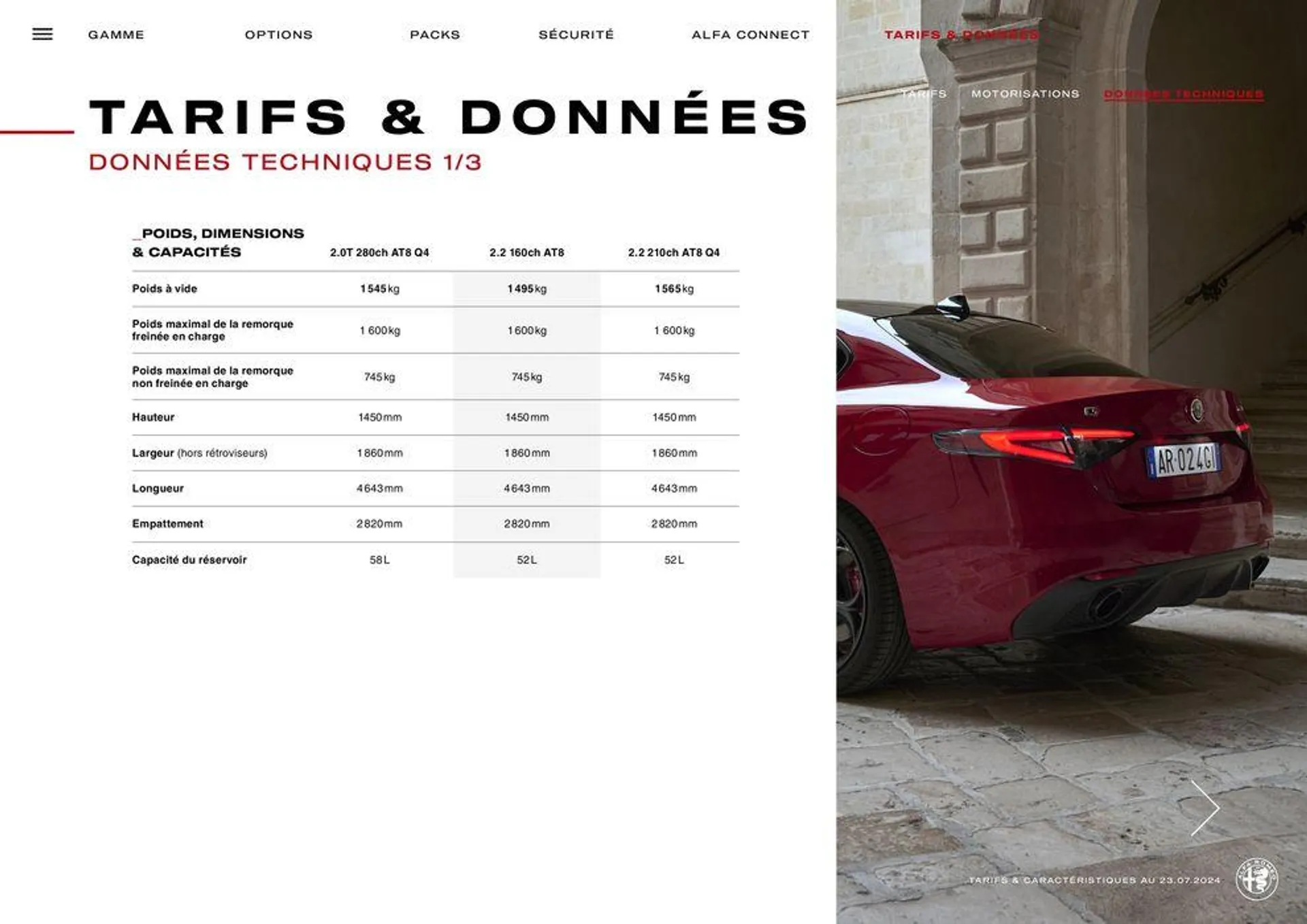 Alfa Romeo GIULIA du 7 août au 7 août 2025 - Catalogue page 19