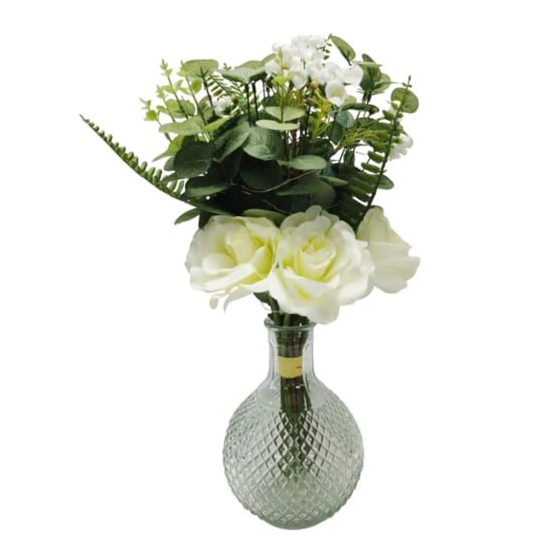 Ecloz - Bouquet de fleurs artificielles Chloe Blanc