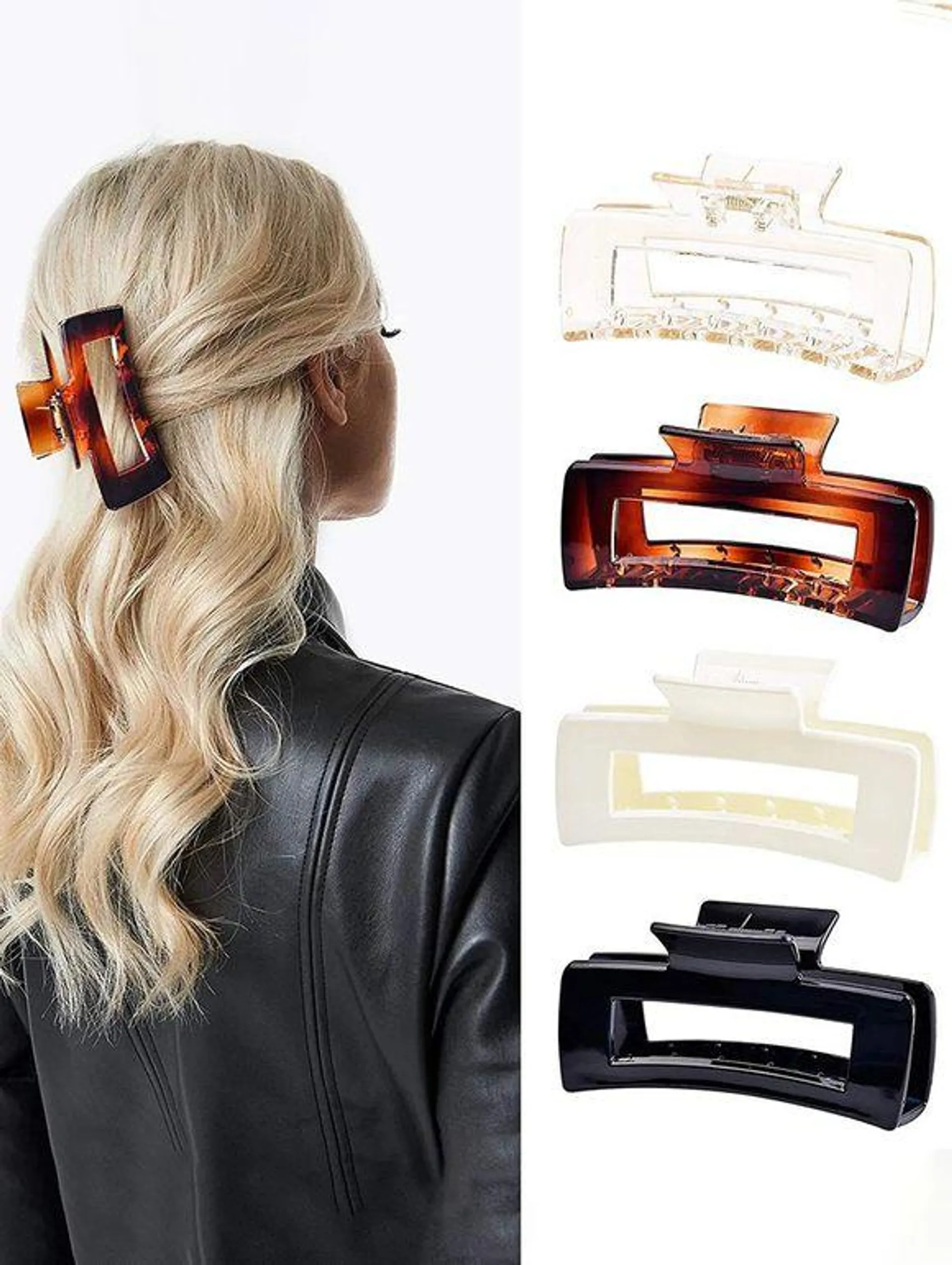 8 Pièces Accessoires de Cheveux Rétro Anti-Dérapantes en Forme de Rectangle pour Cheveux