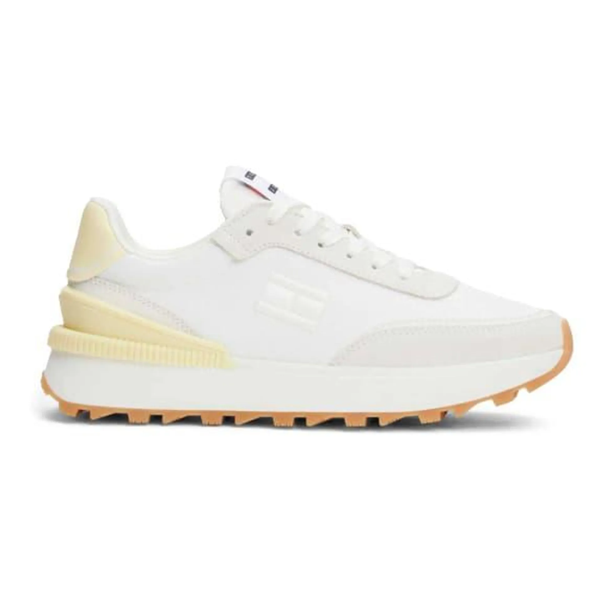 Chaussures Tommy Jeans Tech Runner blanc jaune femme