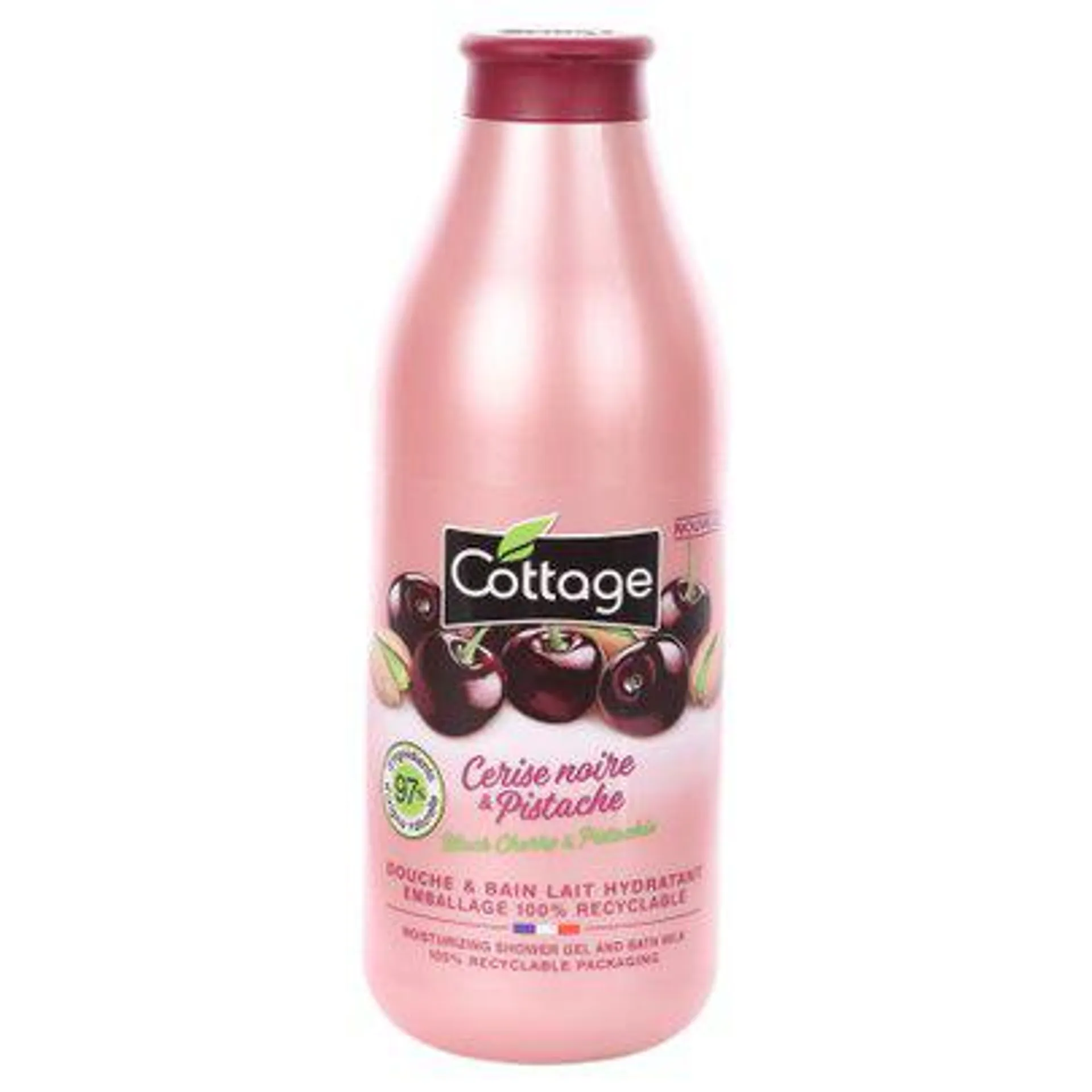 Lait douche et bain hydratant cerise noire et pistache