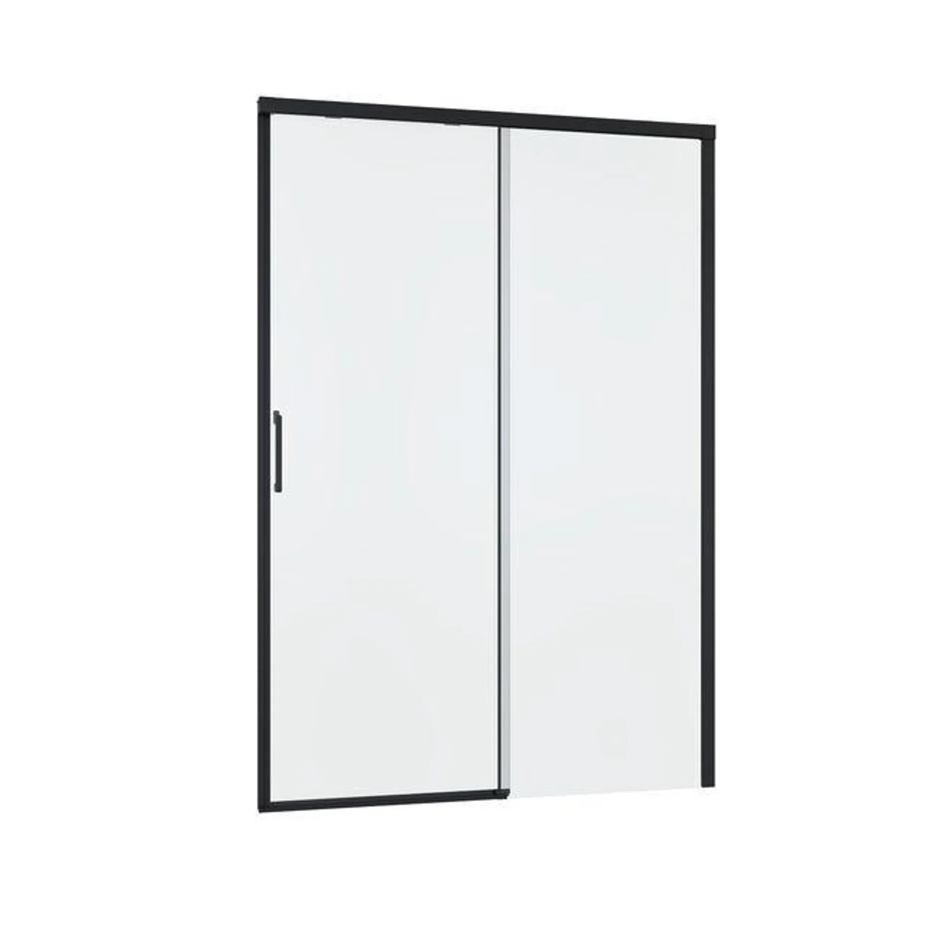 Porte de douche coulissante transparent, noir 140 cm, Remix