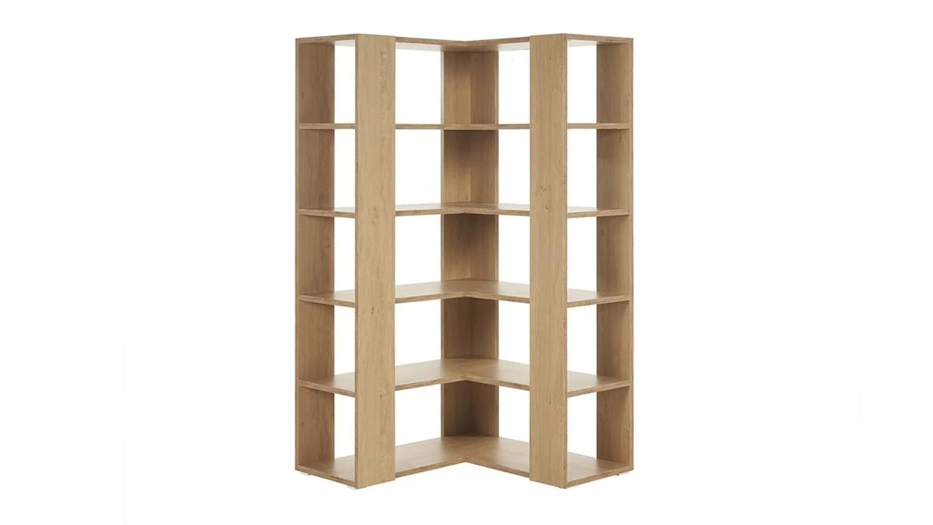 Bibliothèque étagère d'angle finition bois clair chêne L95 cm MUSSO