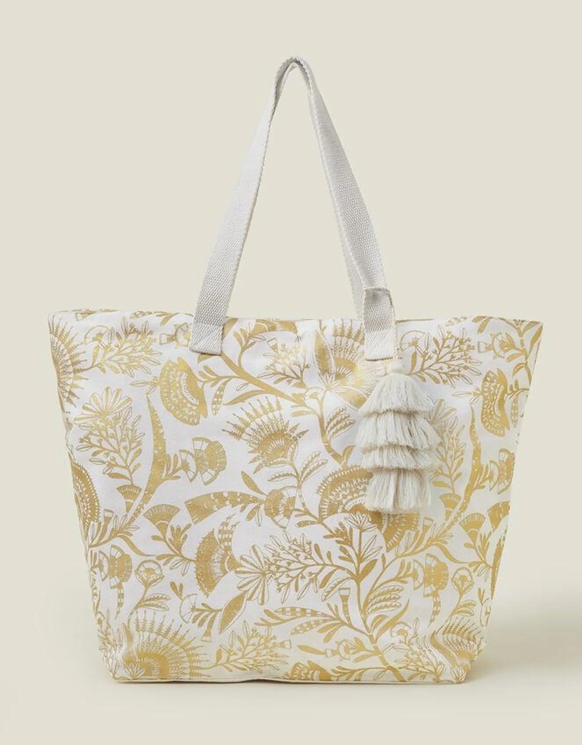 Print Metallic Shopper Bag