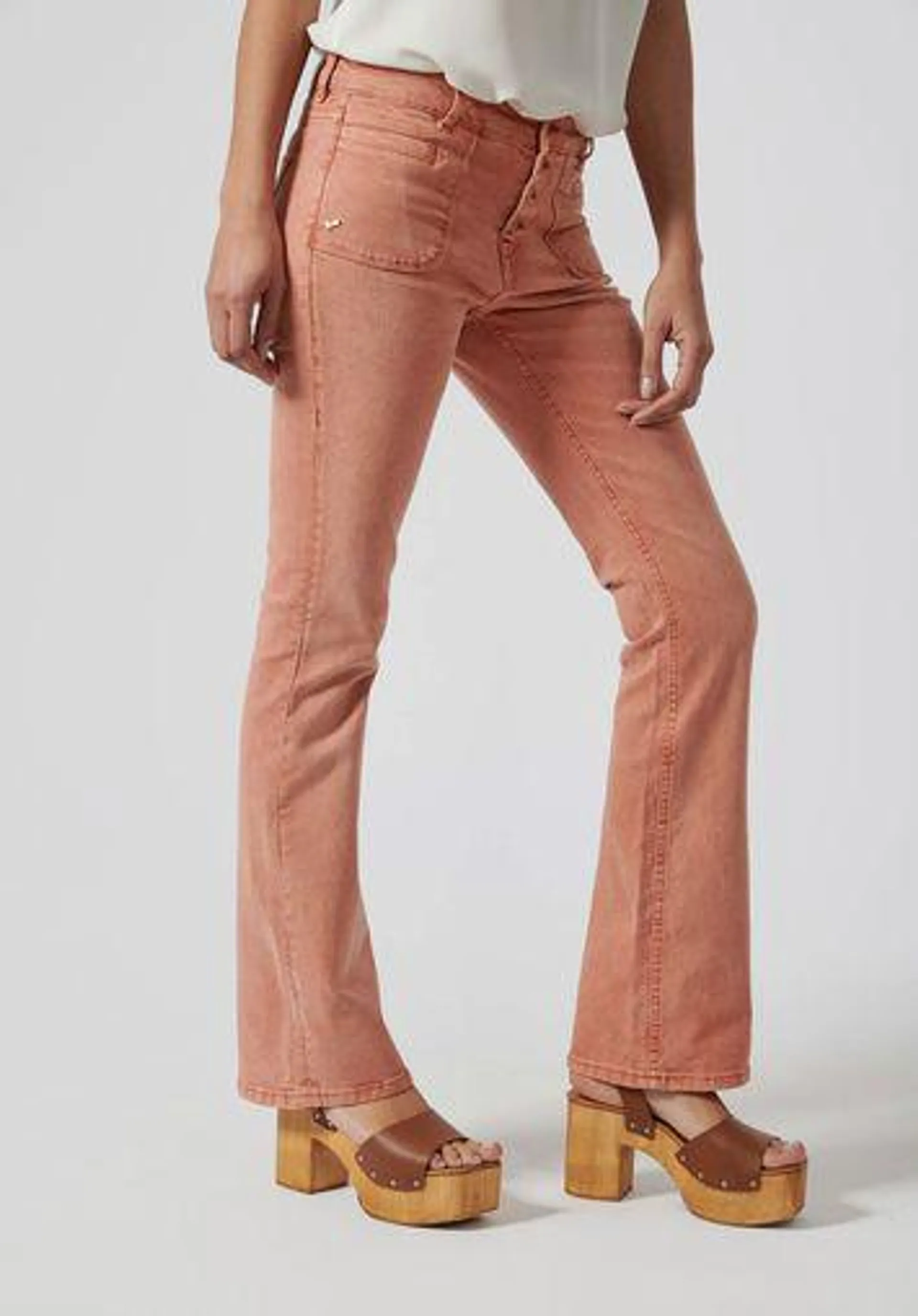 Jean bootcut corail Femme