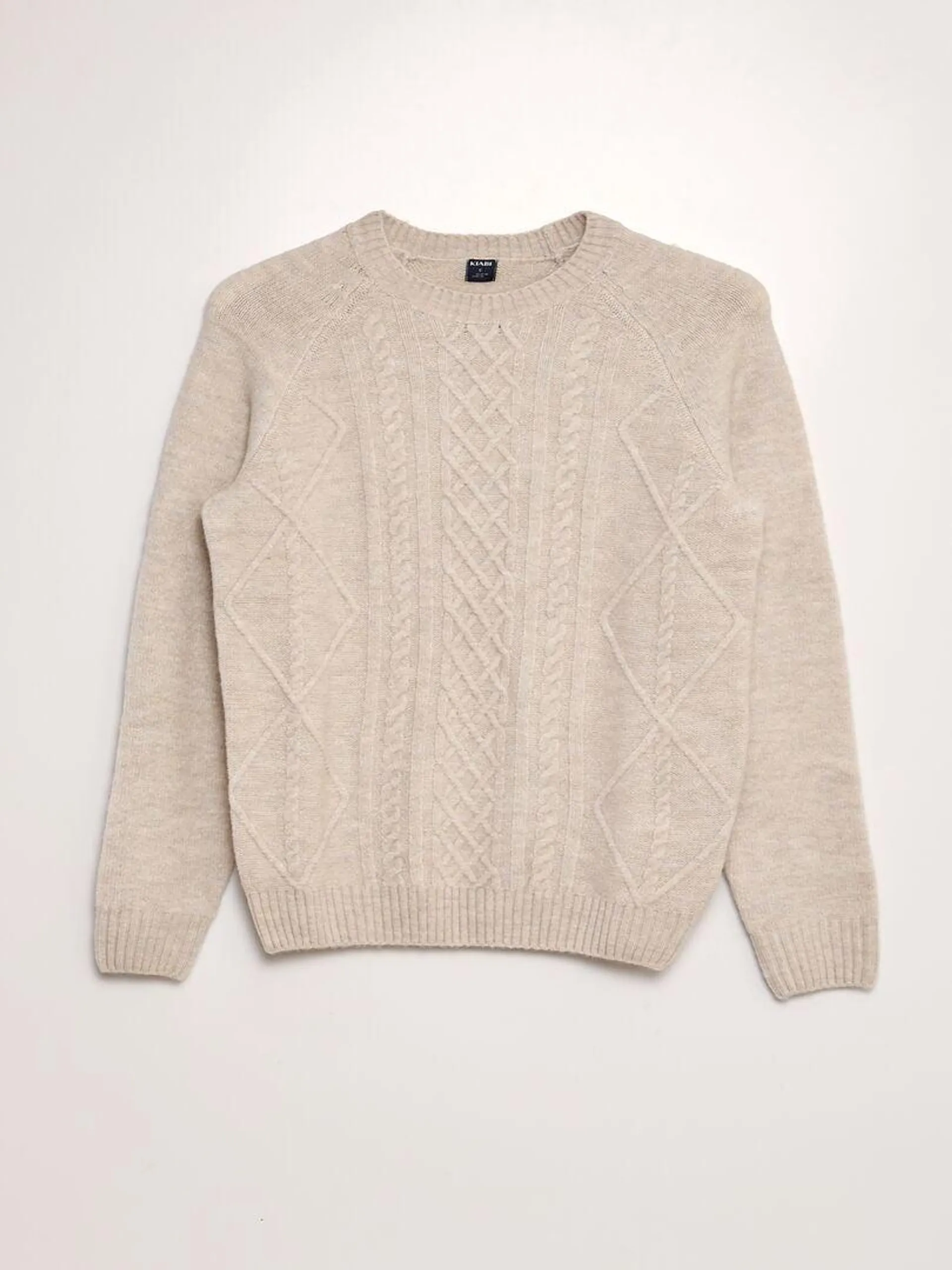 Pull en maille torsadée - BEIGE