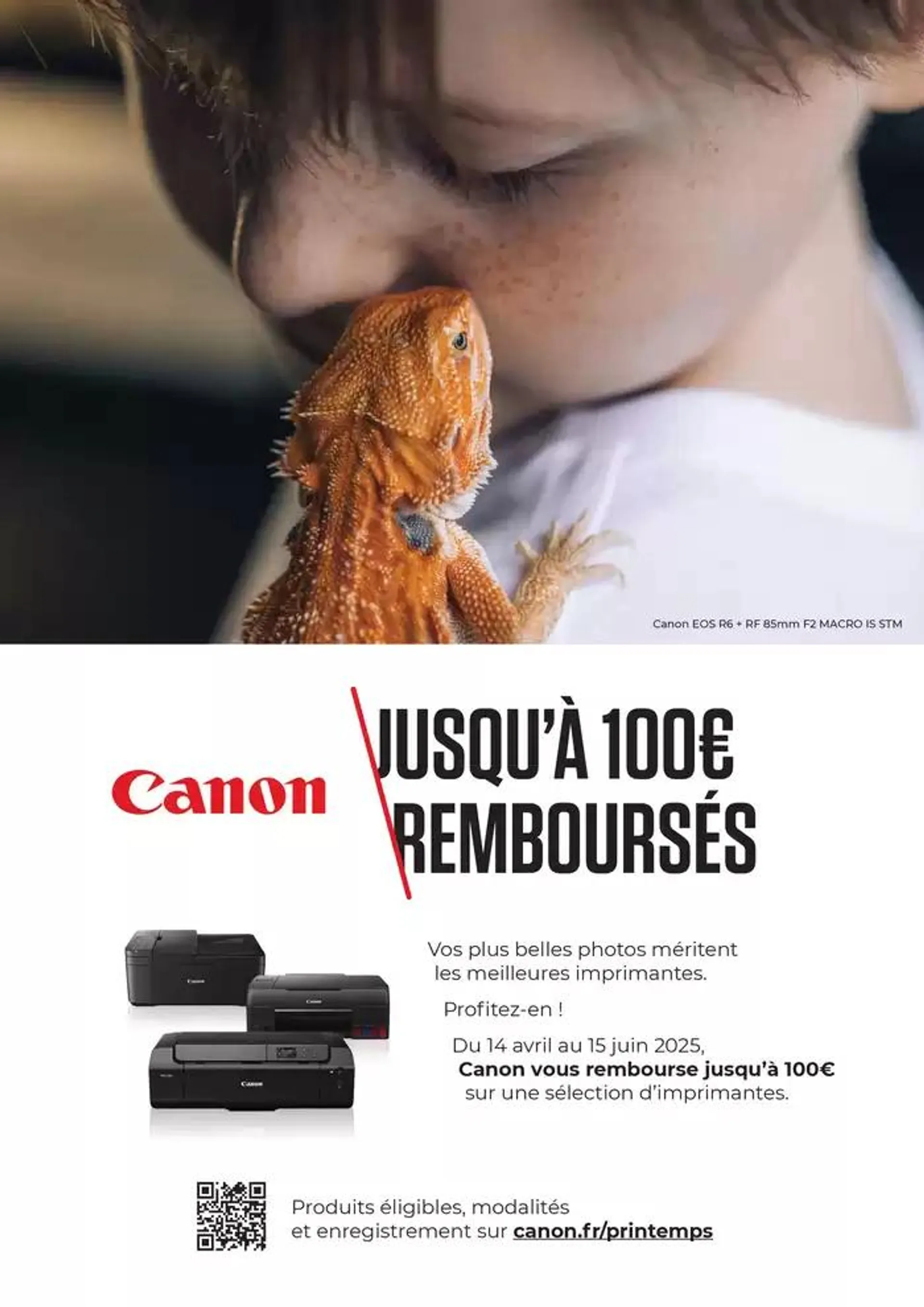 Canon Jusquà 100€ remboursés - 1