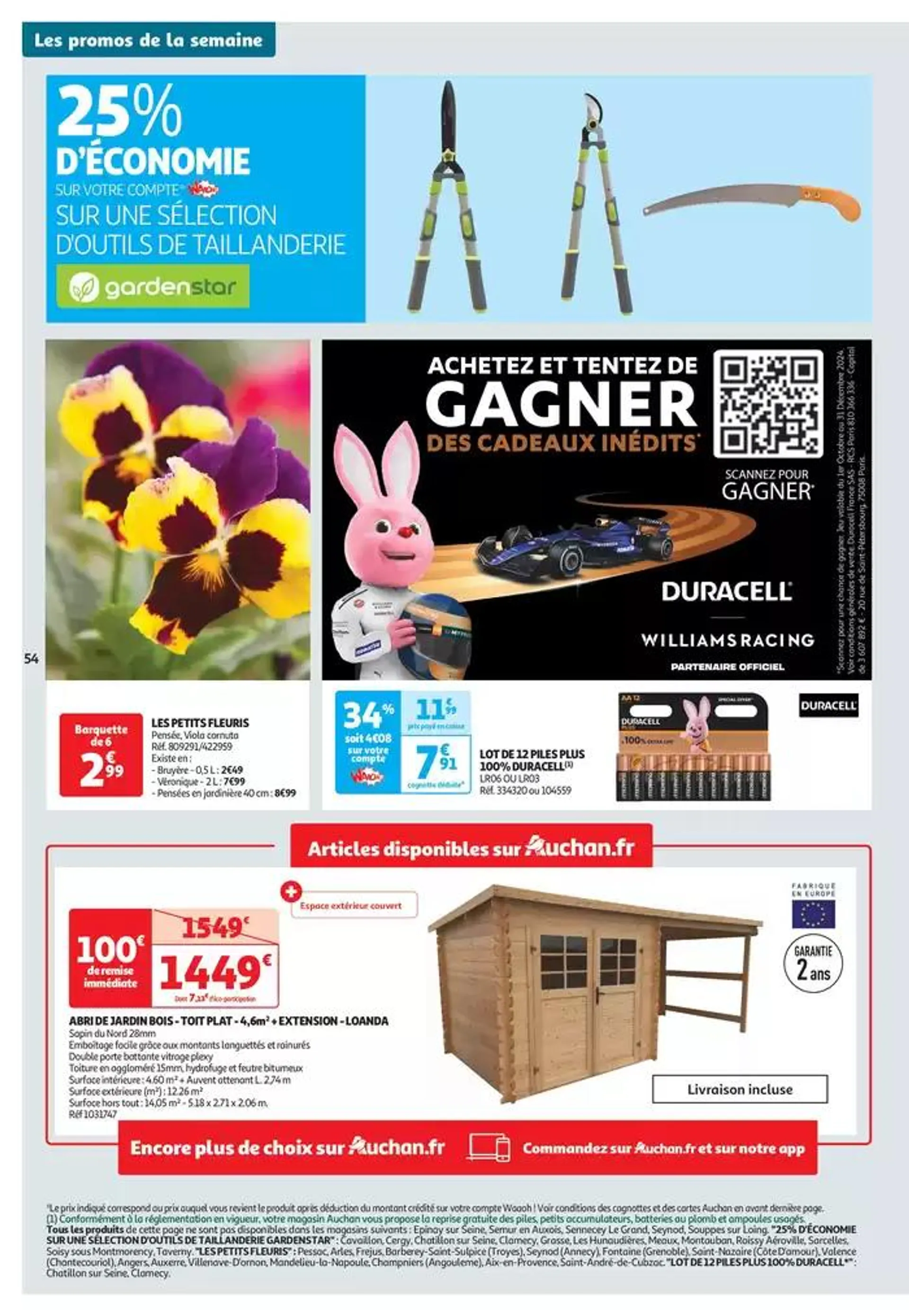 Top depart : 25 jours Auchan  du 29 octobre au 4 novembre 2024 - Catalogue page 54