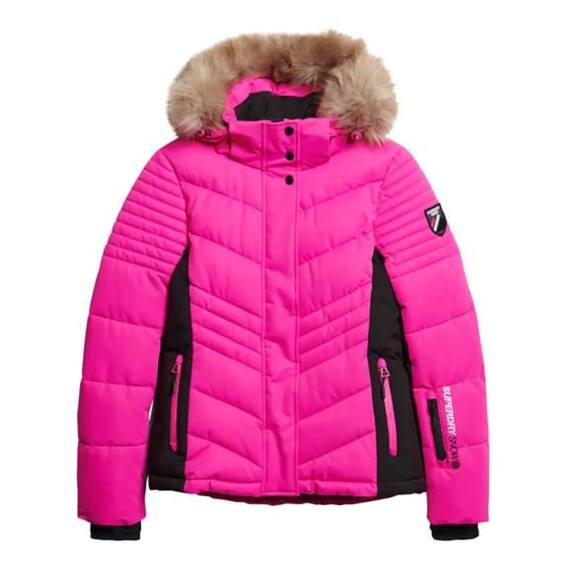 Veste Superdry Ski Luxe rose noir femme