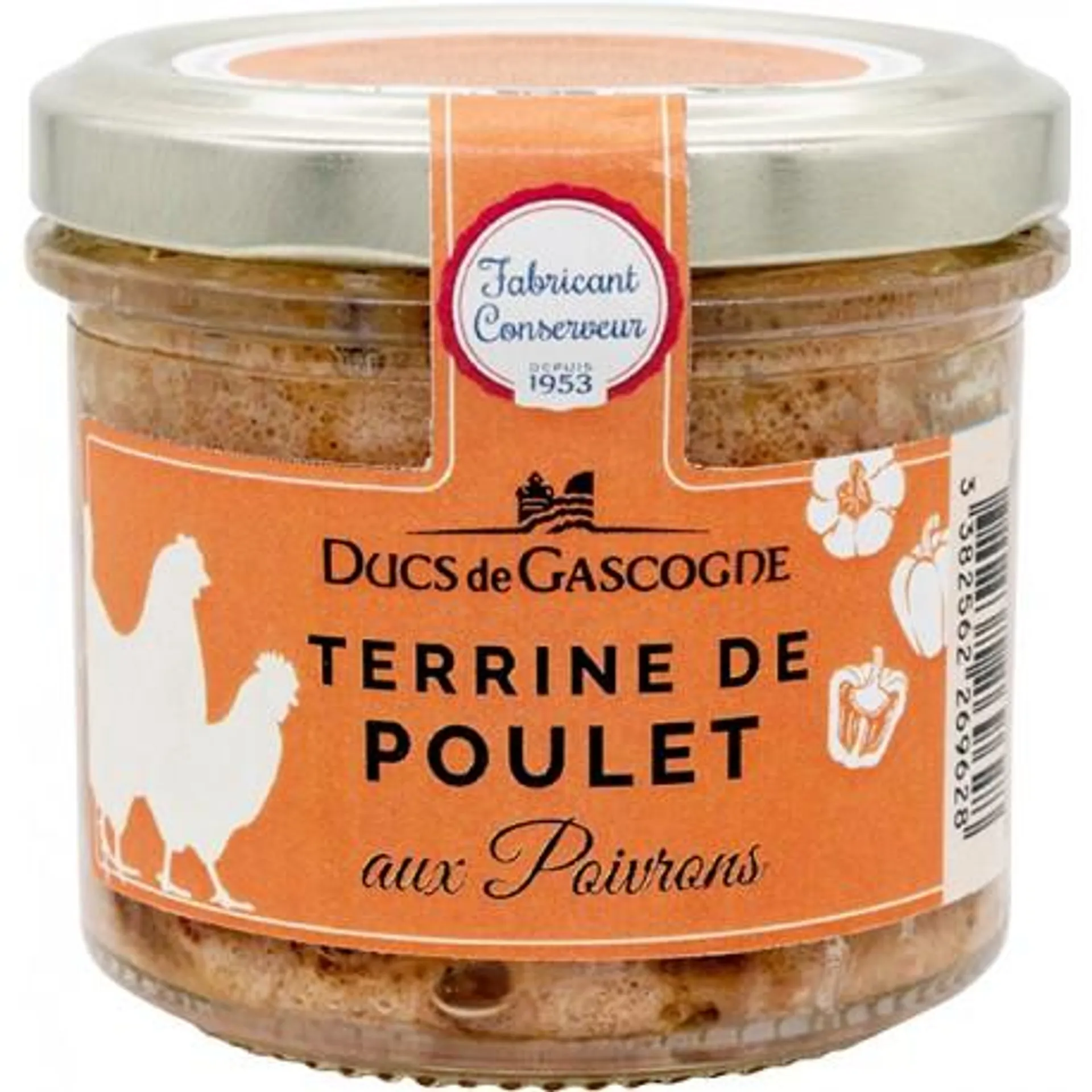 Poulet aux poivrons grillés en terrines 90g