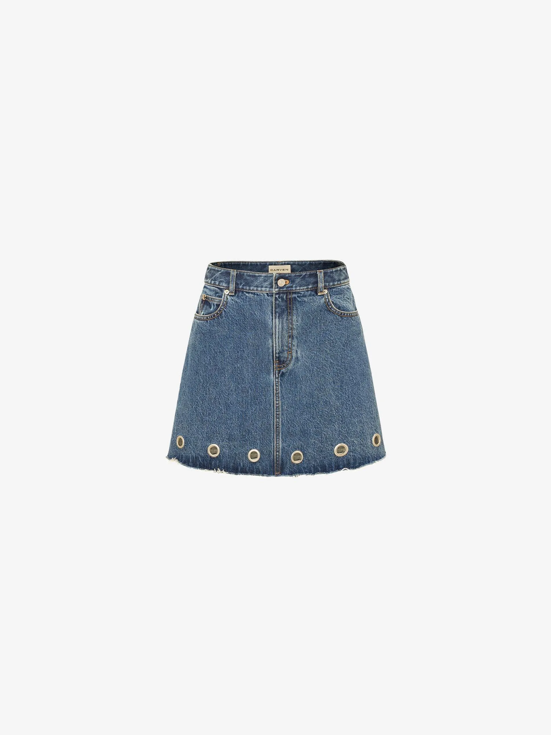 EMMA SHORT SKIRT IN BLUE DENIM