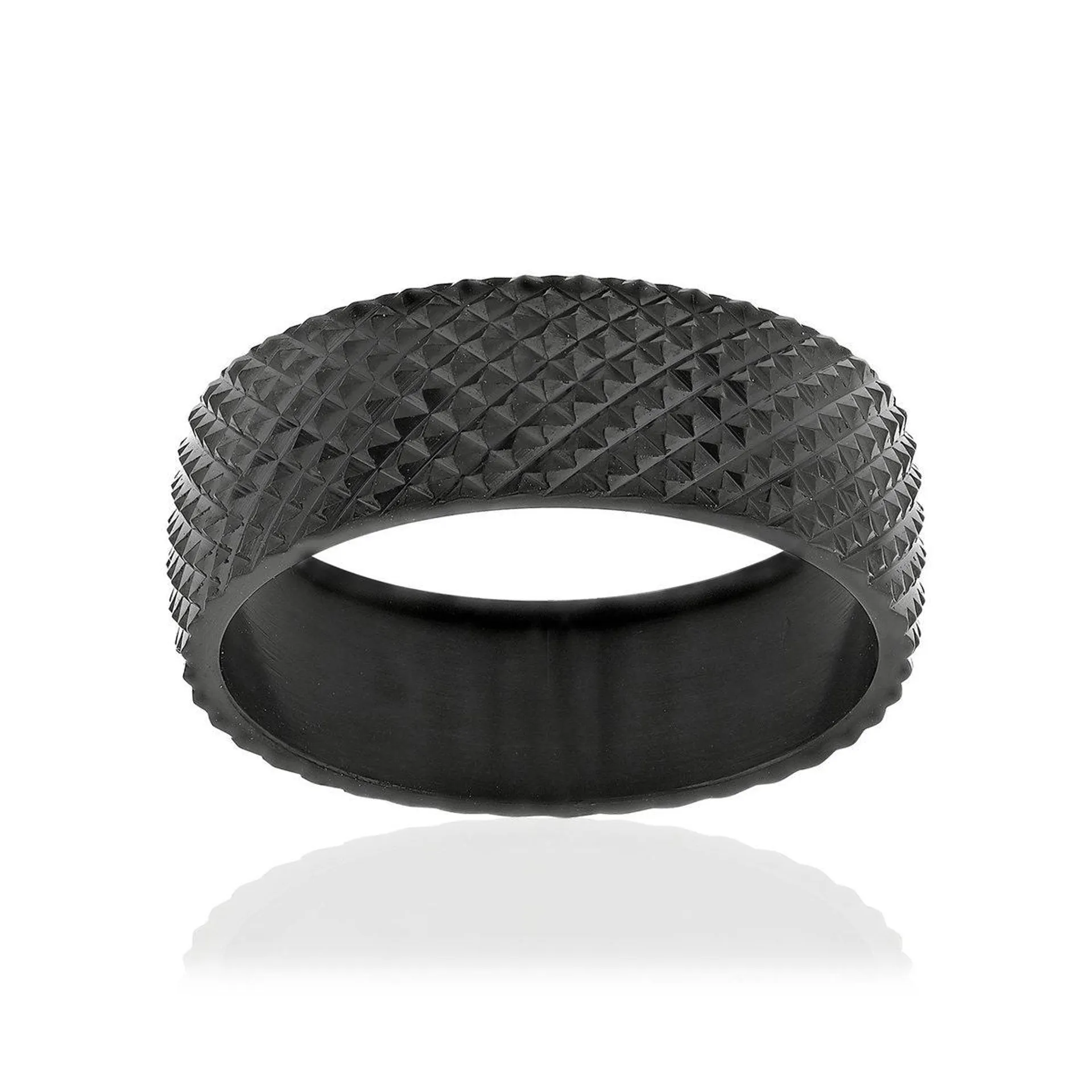 Bague acier noir