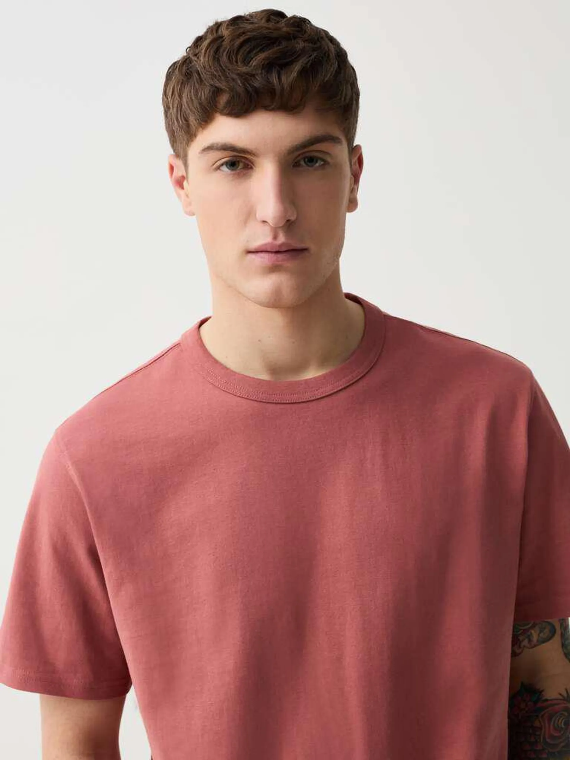 Salmon Relaxed-fit T-shirt in cotton