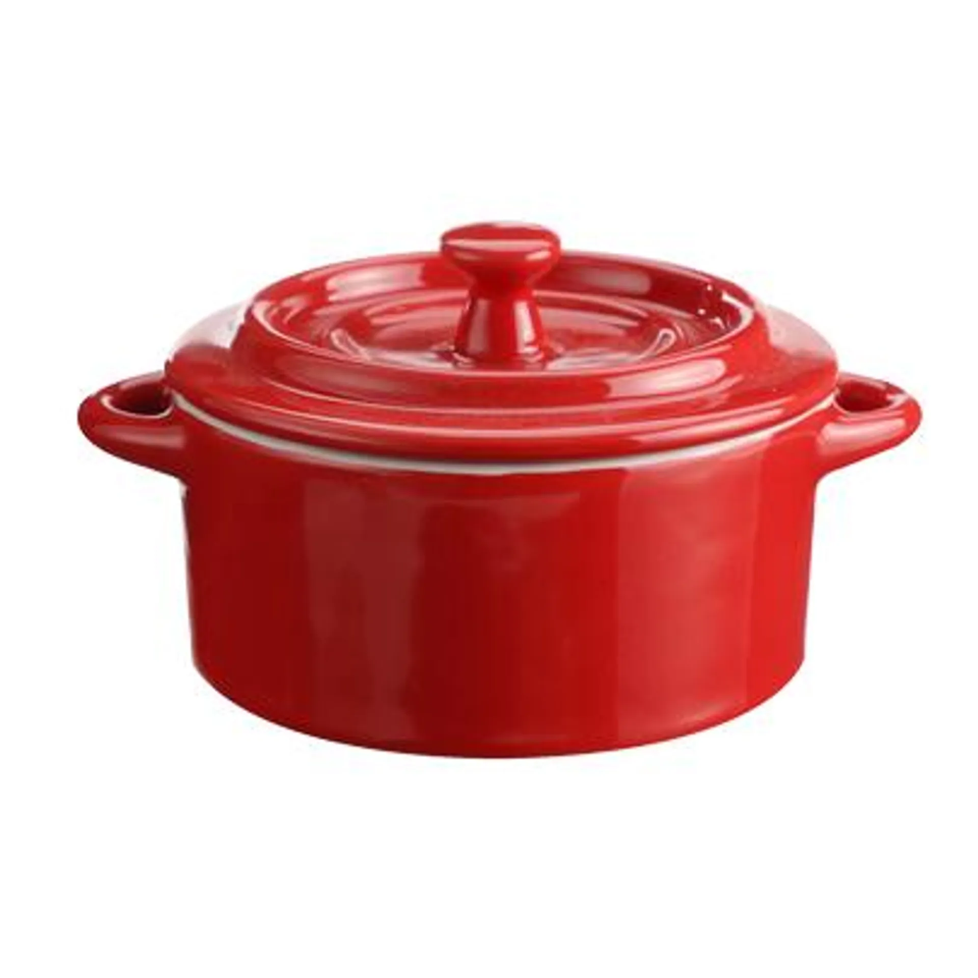 Mini cocotte rouge ronde en céramique