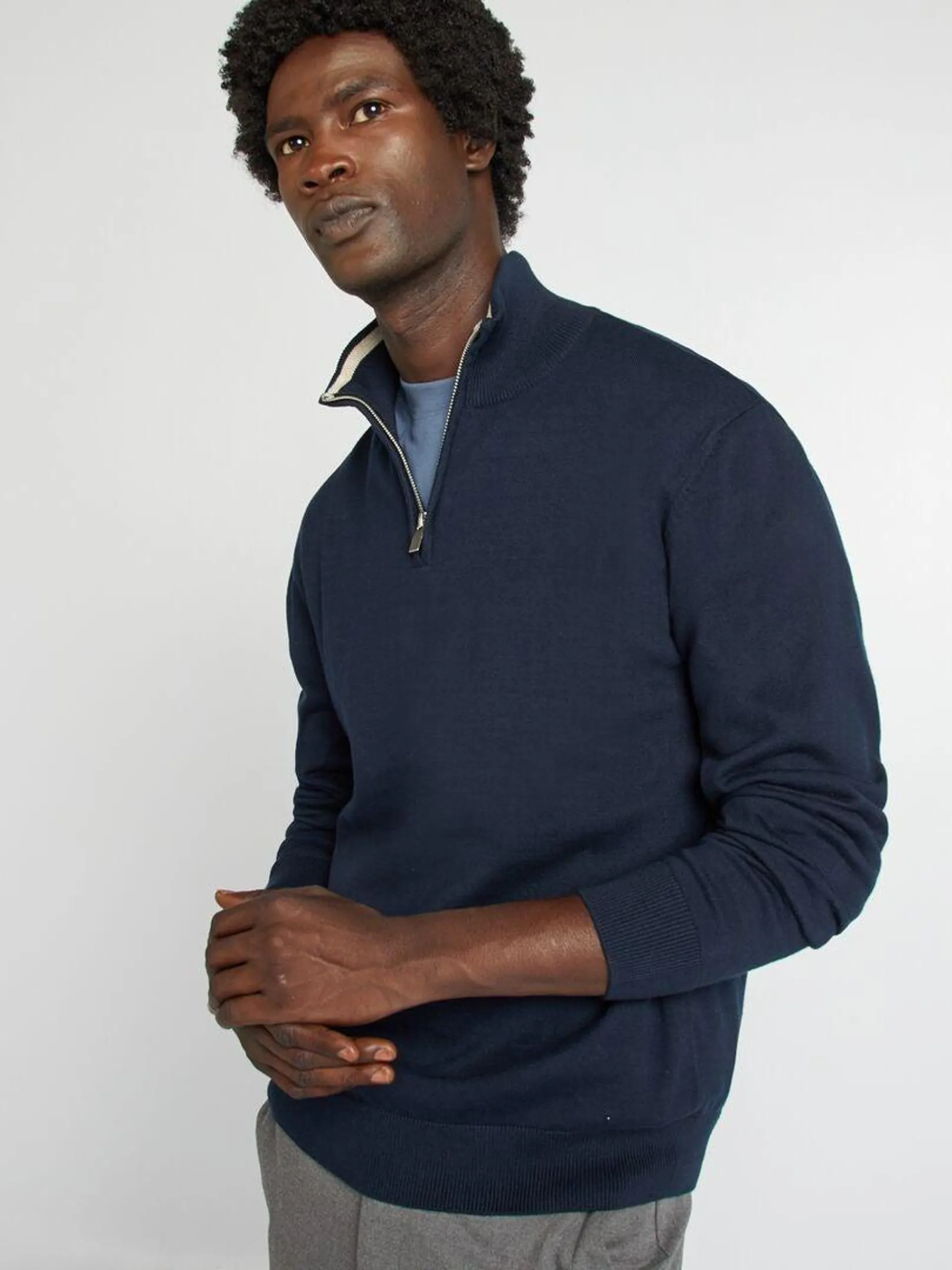 Pull col camionneur - Bleu marine