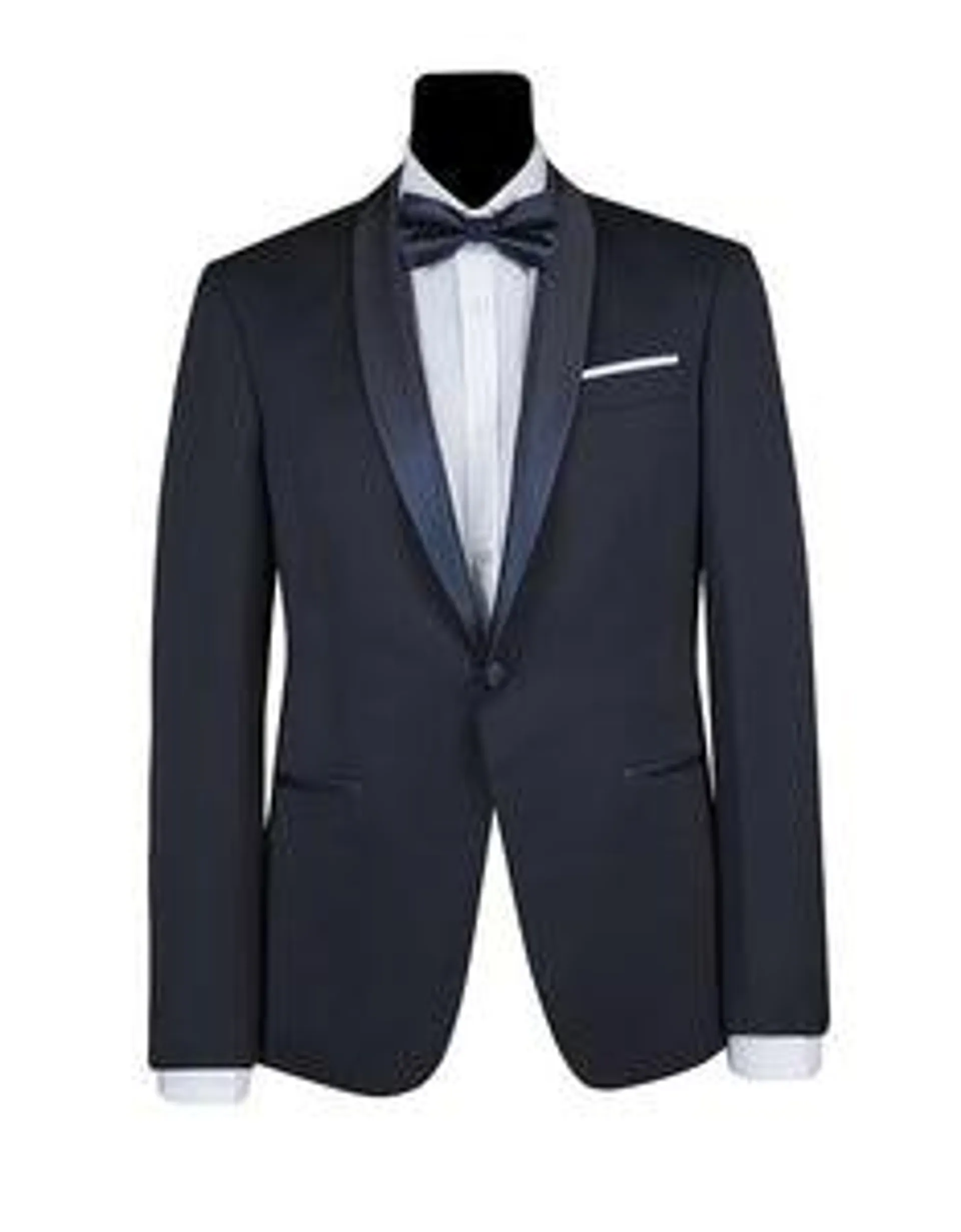 Men's Blue Satin Shawl Lapel Tuxedo