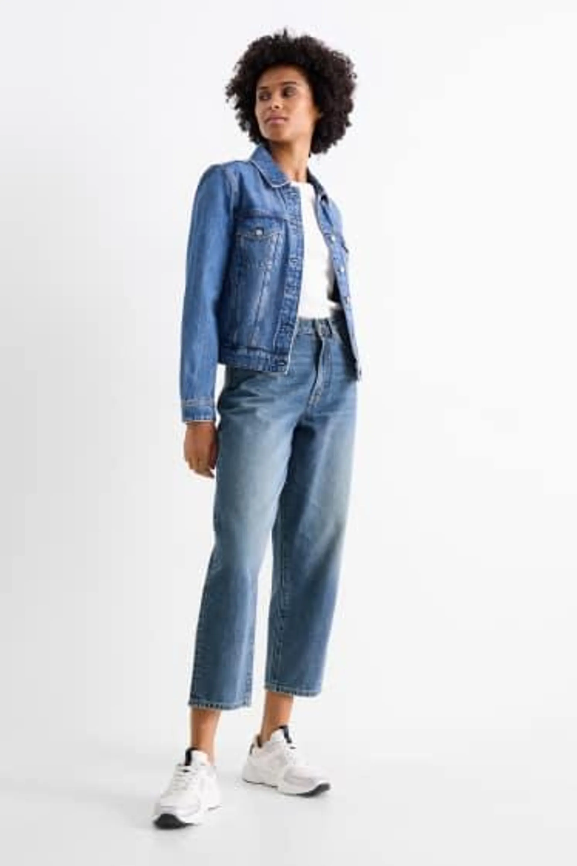 Barrel jeans - mid-rise waist