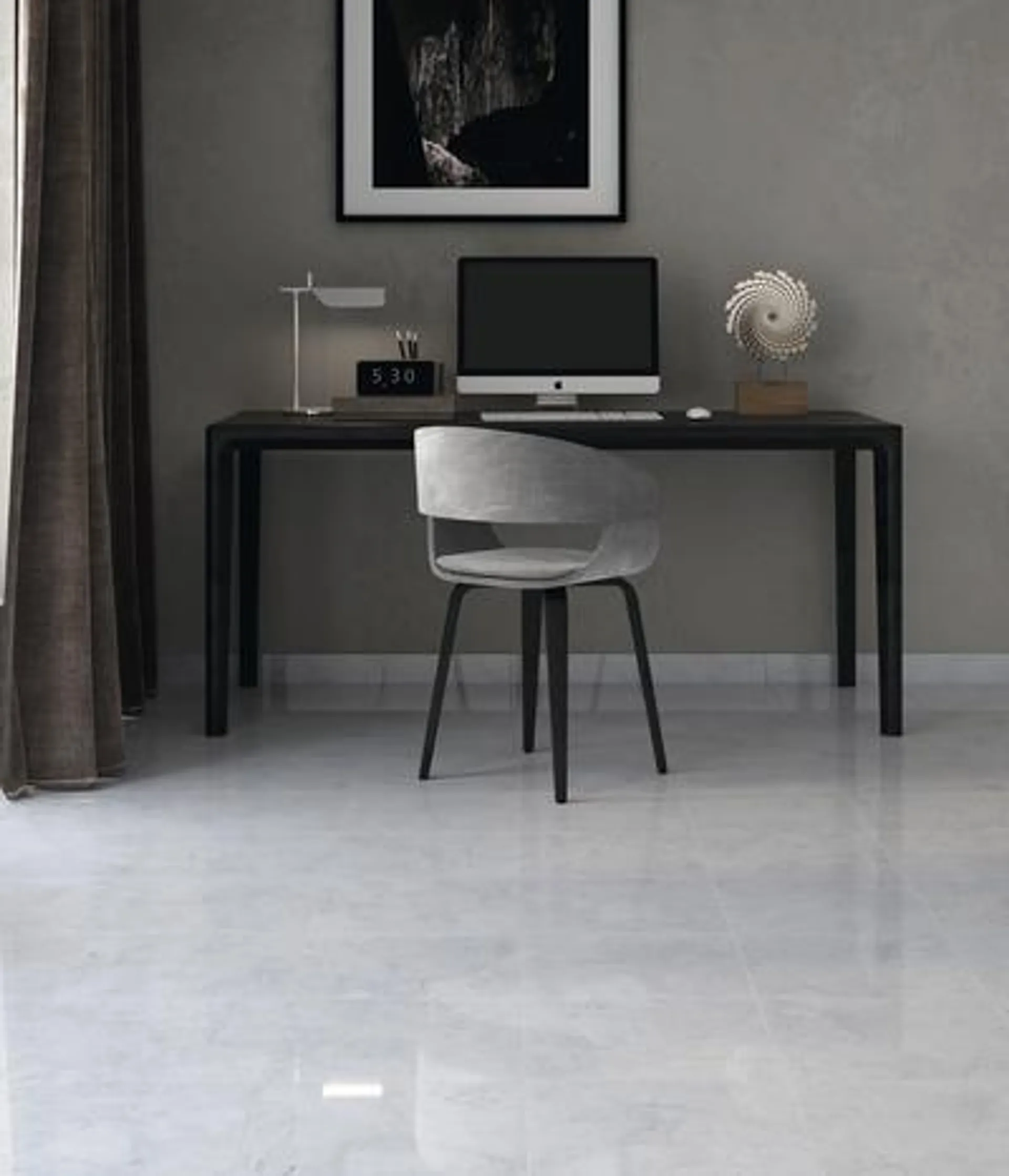 Carrelage de sol intérieur "Ideal Marble" gris - l. 33,8 x L. 33,8 cm - Colours
