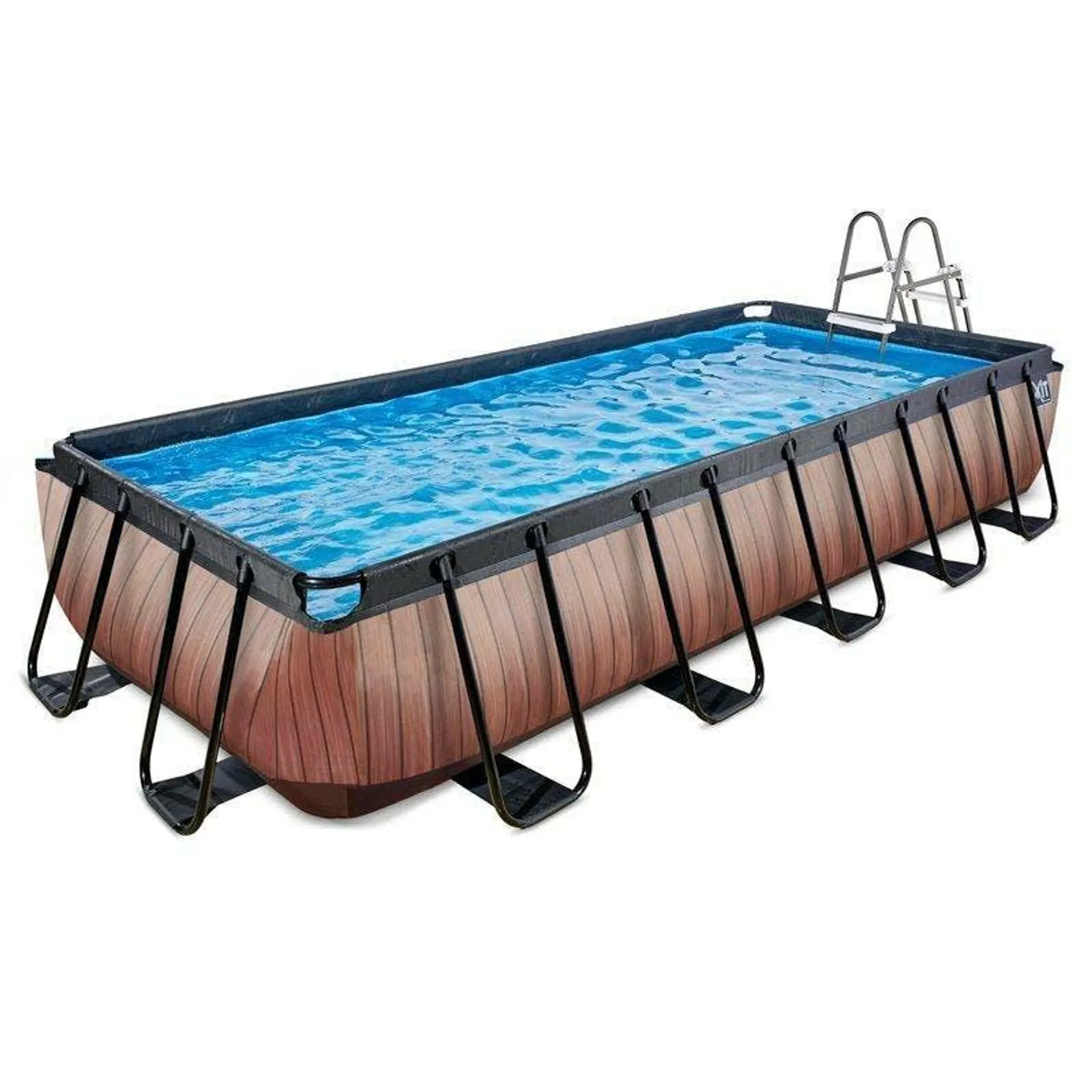 Piscine Exit Wood 540x250x100cm Avec Pompe Filtrante à Sable - Marron