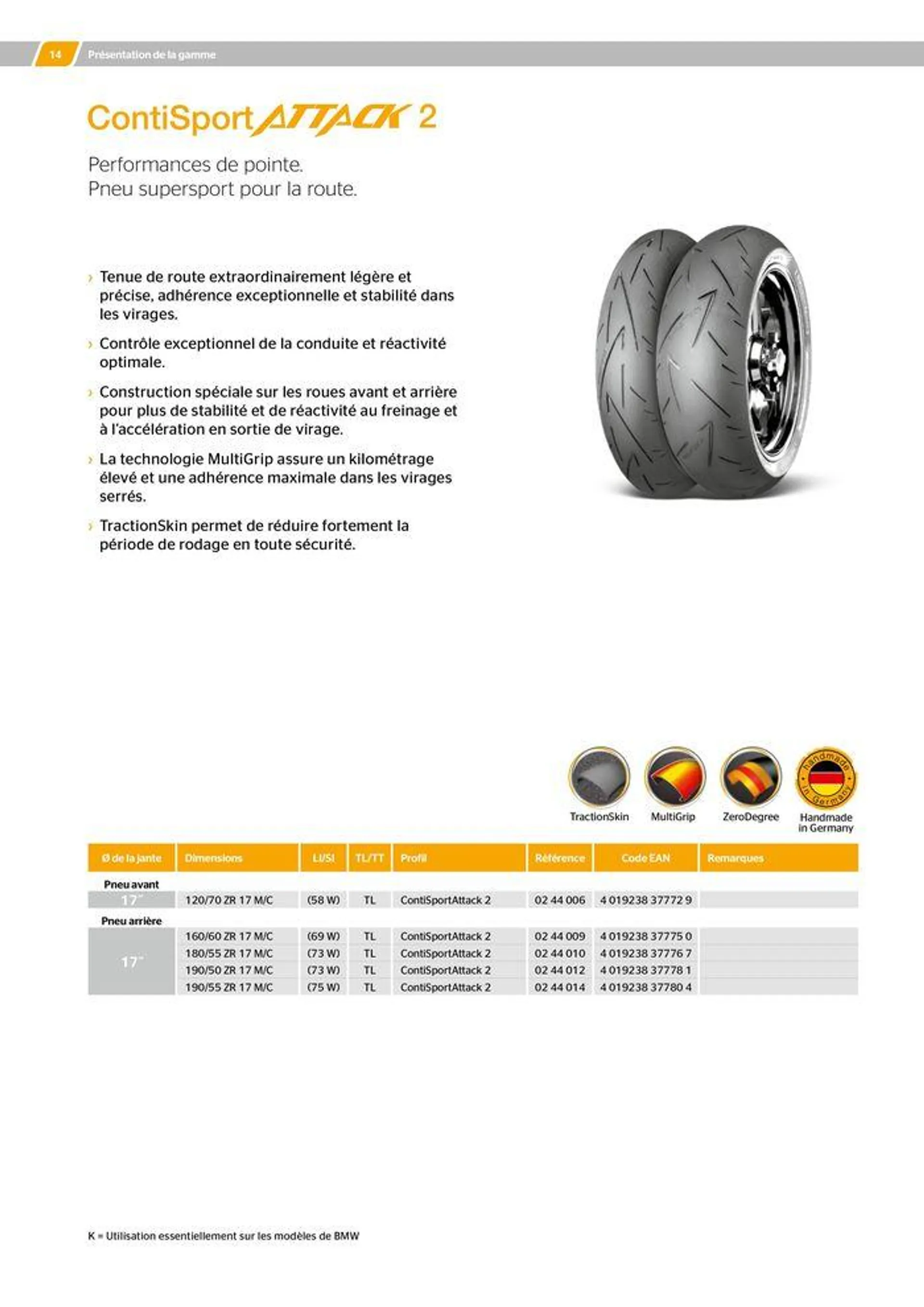 CONTINENTAL : Barème de facturation 2023 du 21 mai au 31 décembre 2024 - Catalogue page 14