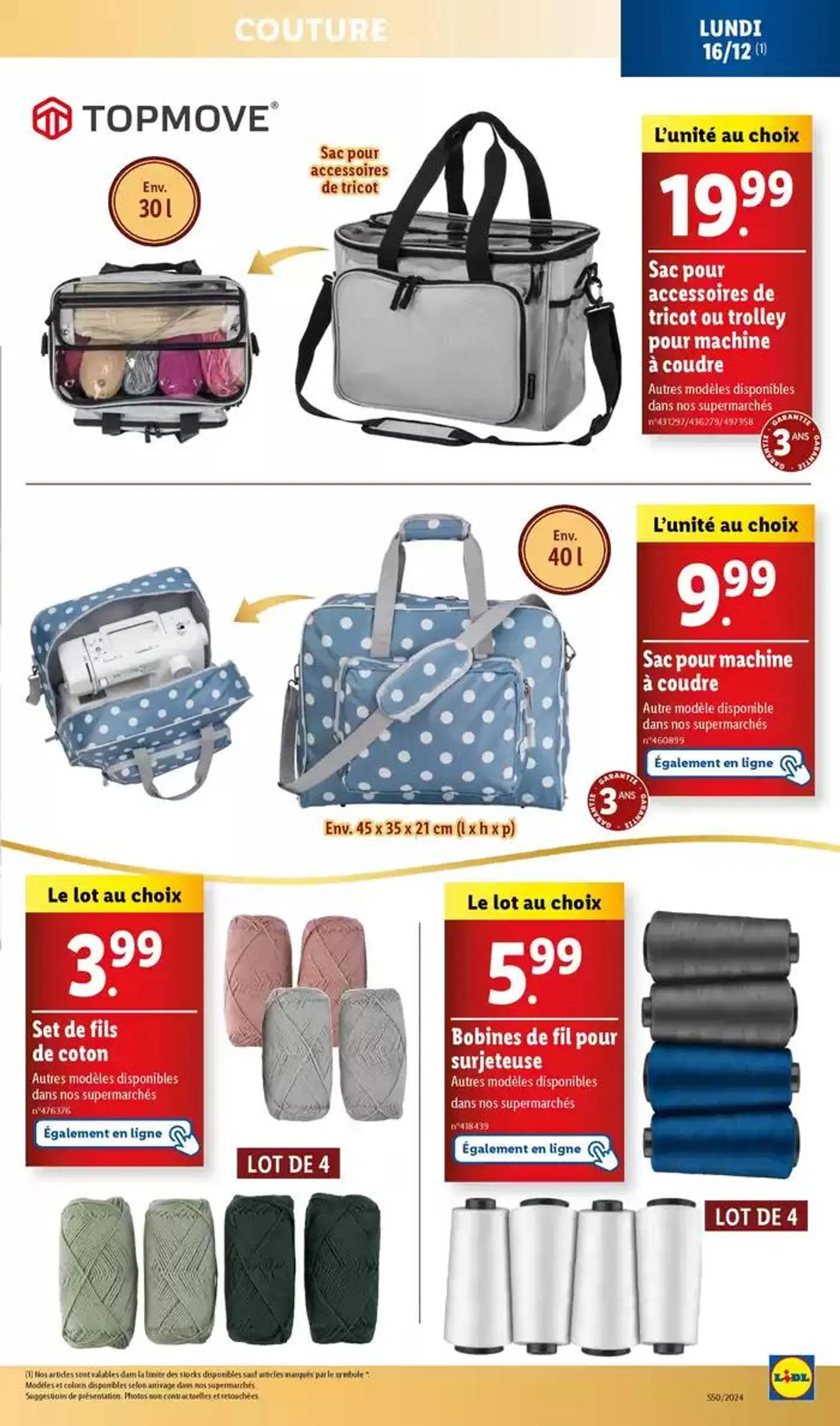 Lidl vous propose une large gamme de matériel de couture pour devenir un professionnel. du 16 décembre au 19 décembre 2024 - Catalogue page 3