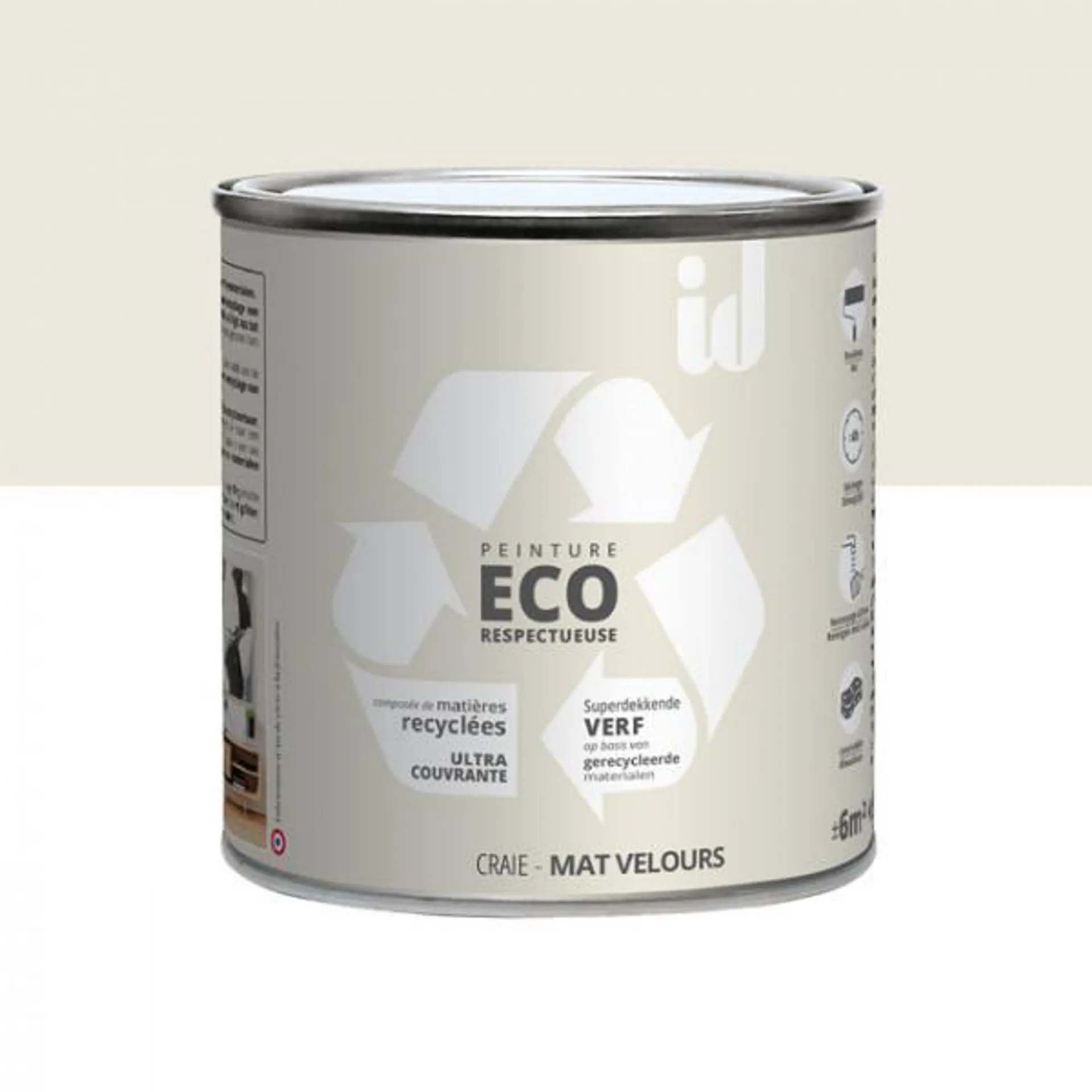 Peinture Eco responsable à base de matières recyclées craie mat-velours 0,5L