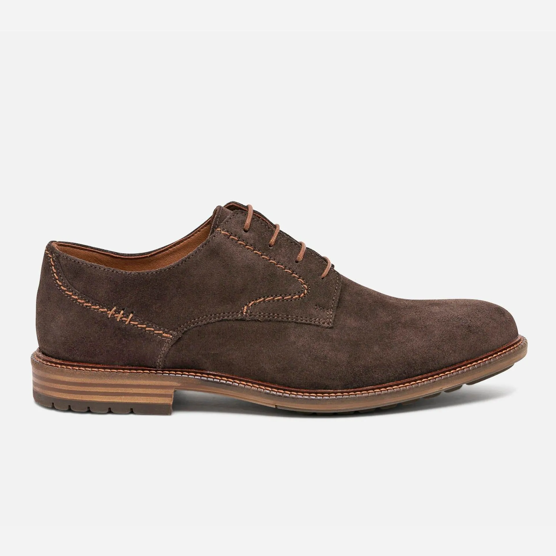 Derby marron en cuir velours éco-conçu