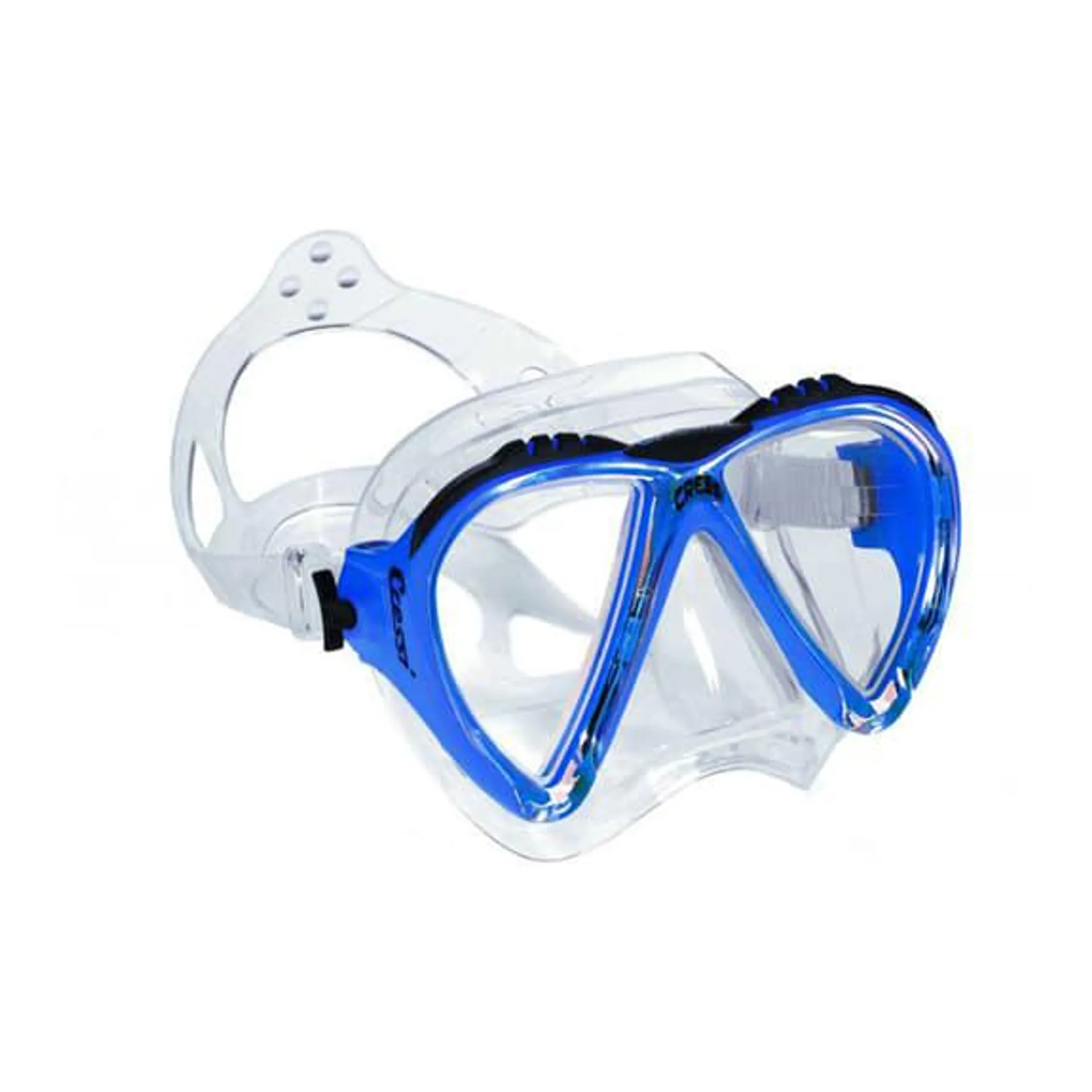 Masque de plongée Cressi Lince 2 blanc bleu avec verres transparents