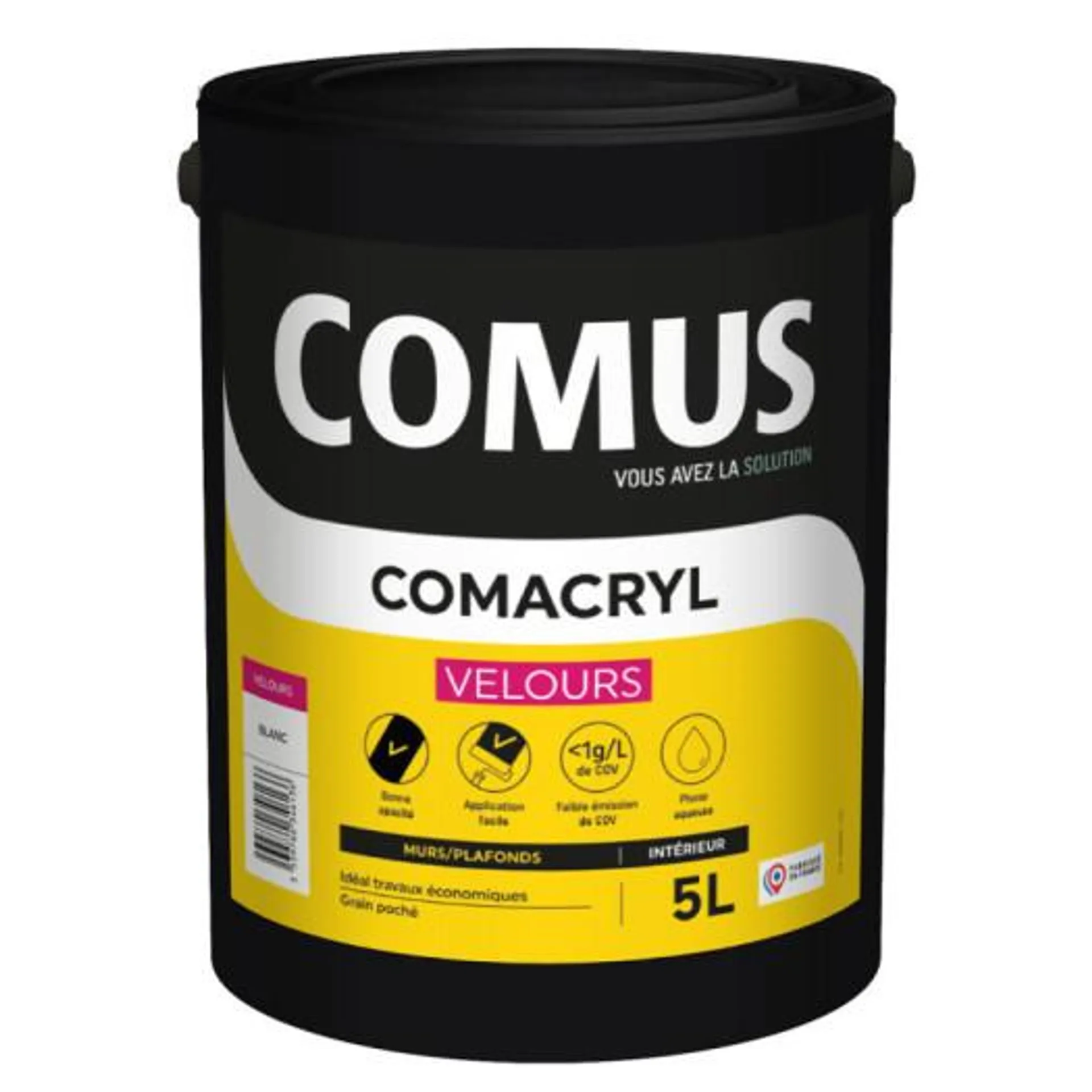 Peinture blanc velours comacryl spécial chantier 5L