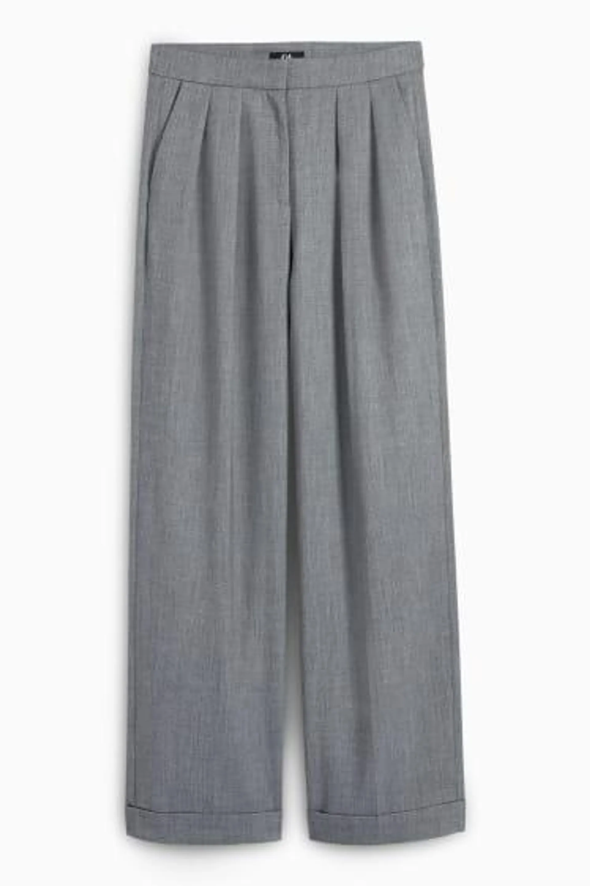 Business trousers - high waist - wide leg