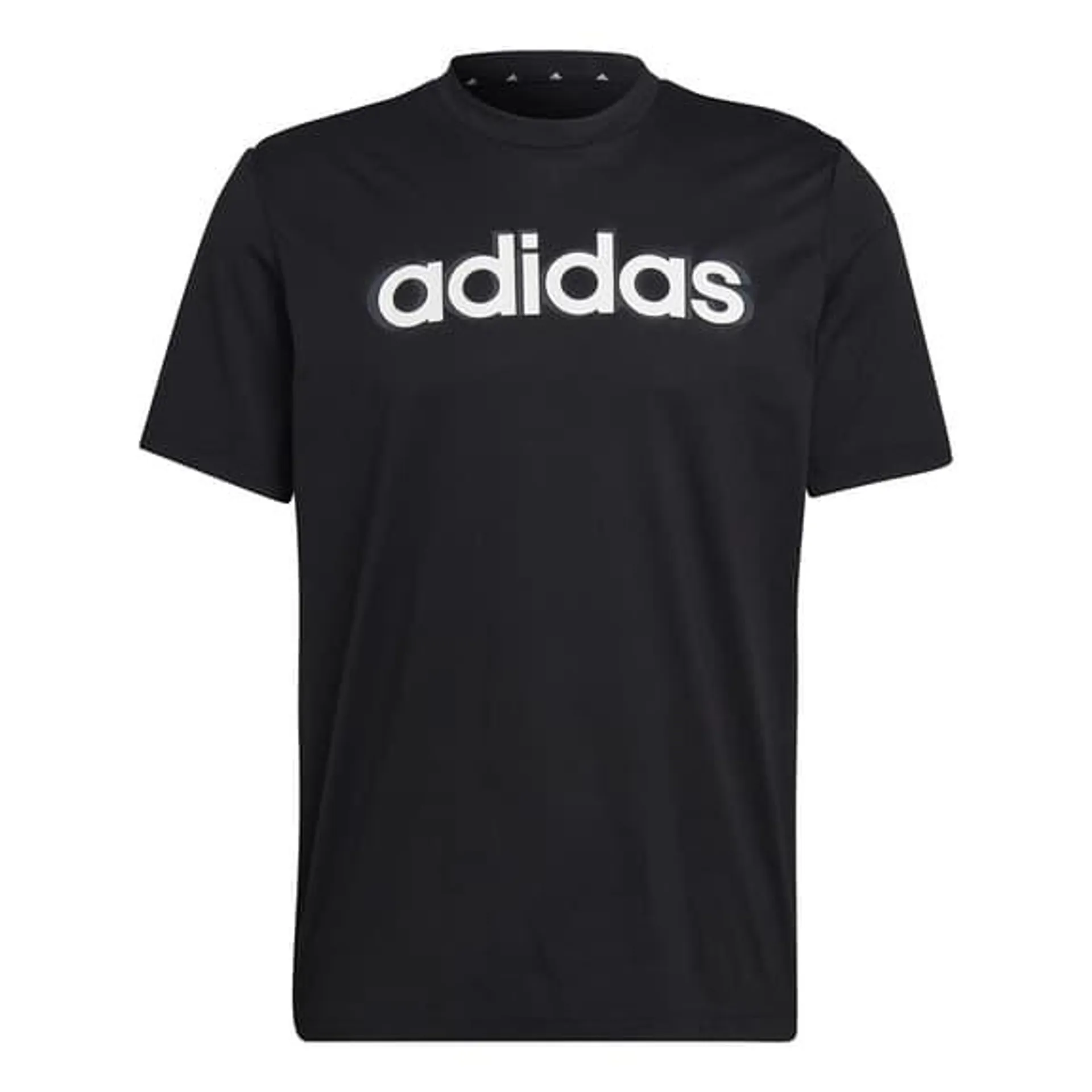 T-shirt adidas Aeroready Workout Silicone Print Linear Logo manche courte noir blanc
