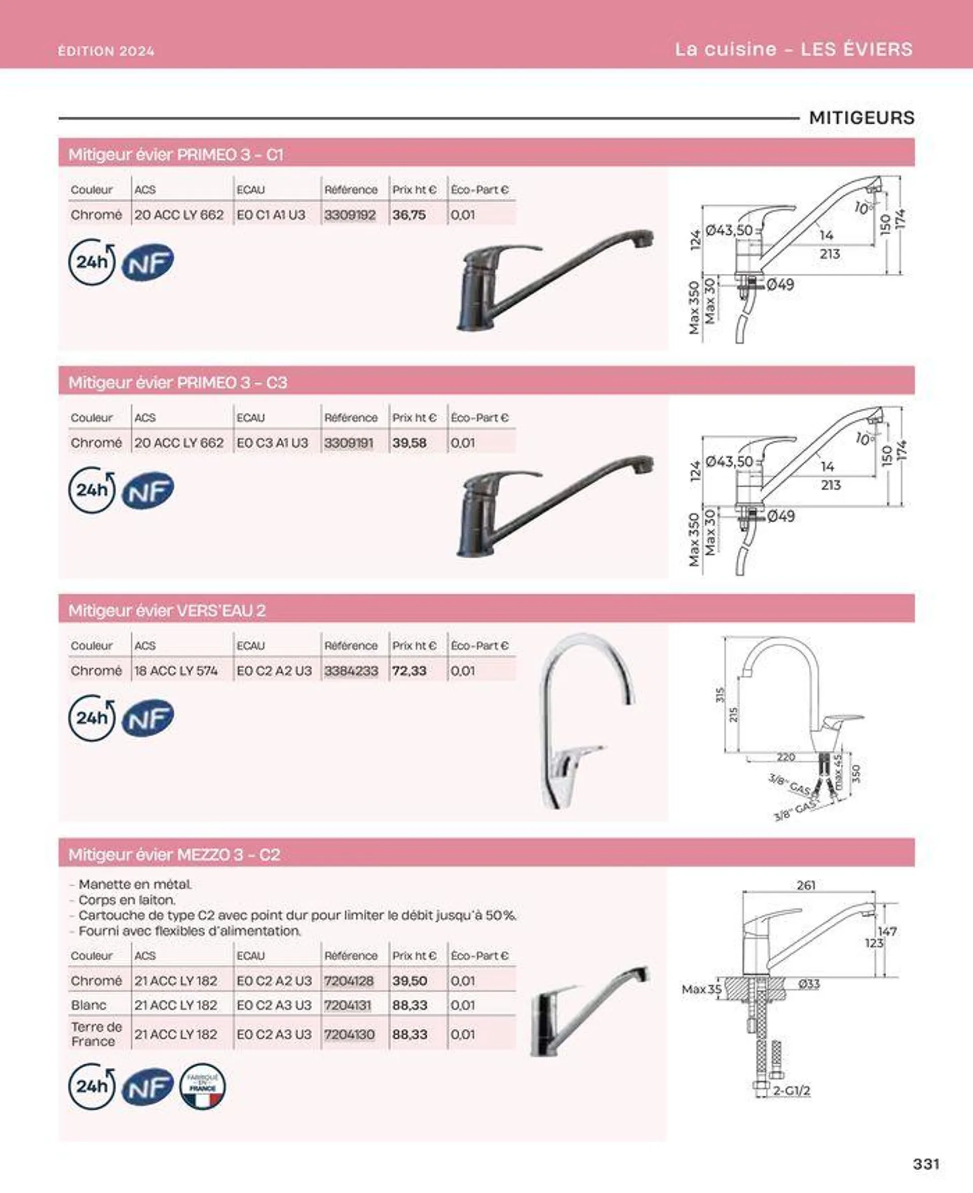 La salle de bain en toute sérénité du 2 juillet au 31 décembre 2024 - Catalogue page 331