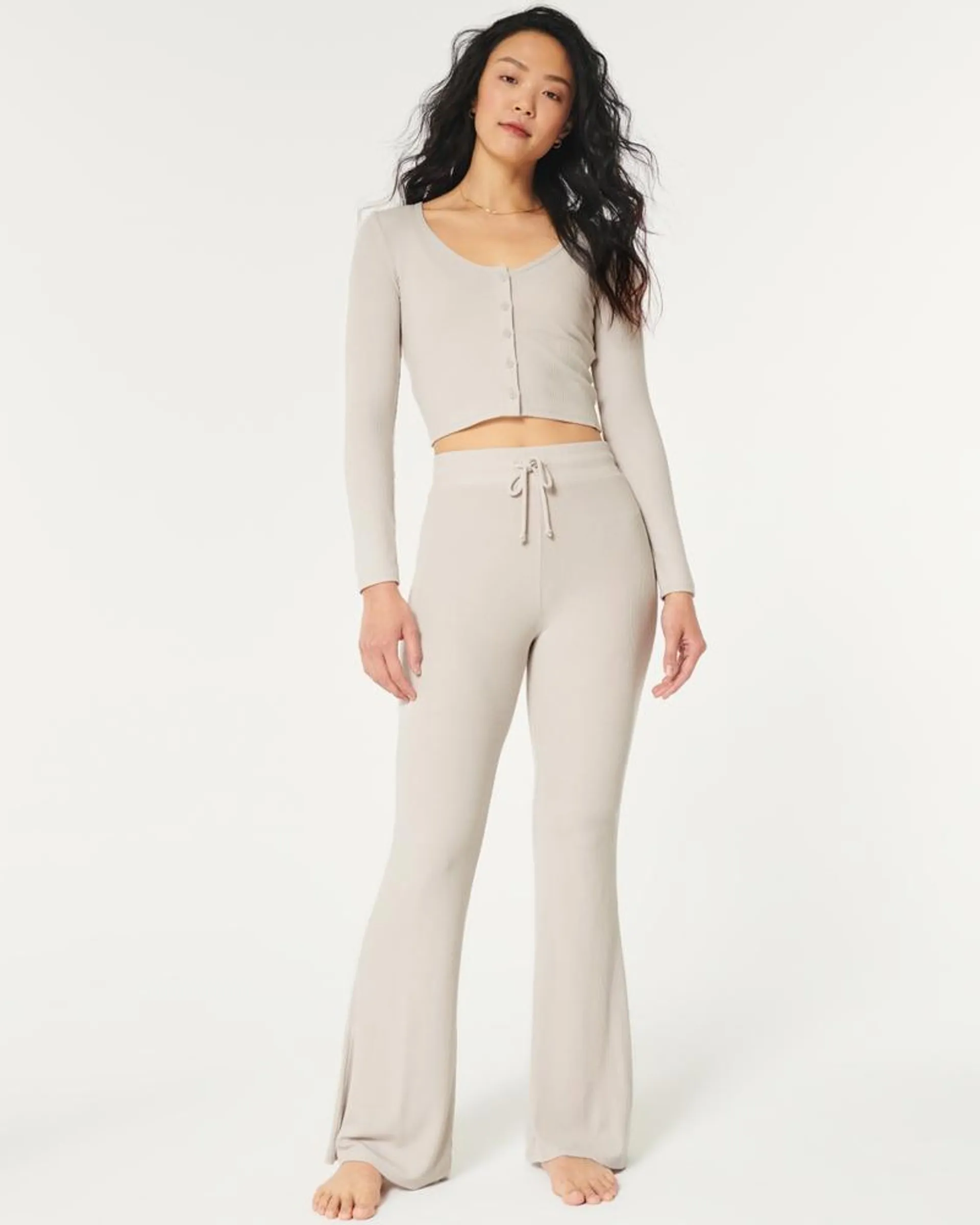 Gilly Hicks Jersey Rib Flare Pants