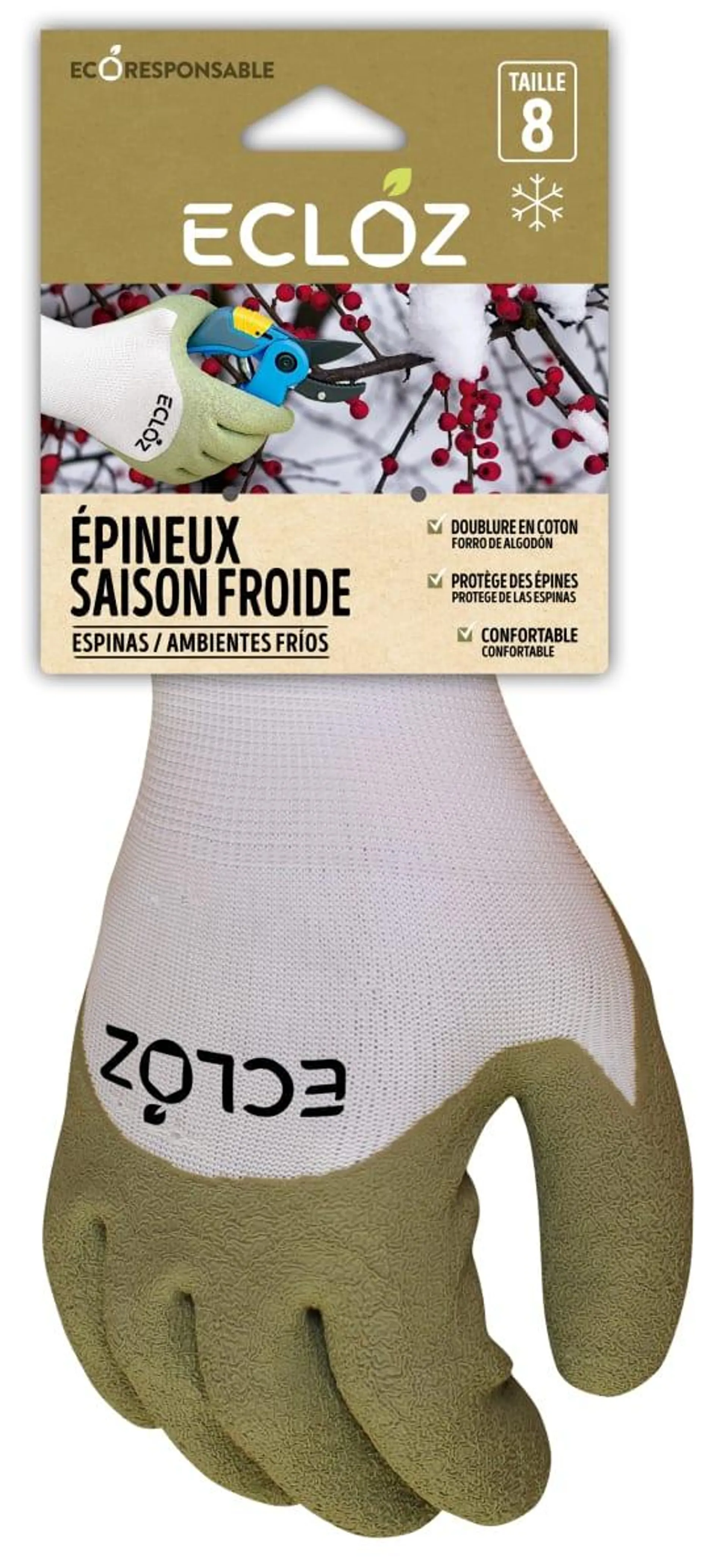 Ecloz - Gants spécial épineux saison froide Taille 09