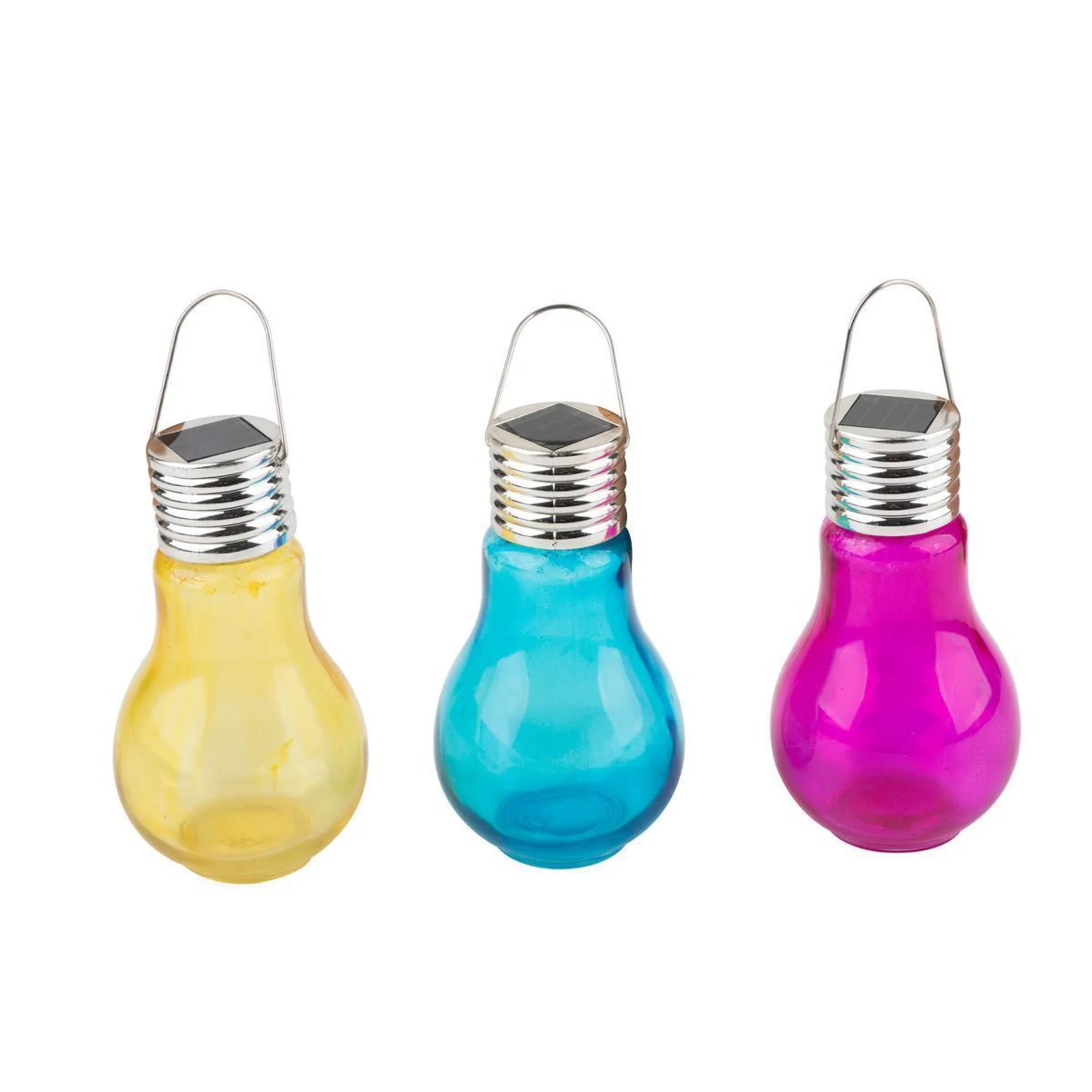 Ampoule solaire suspendue - ø 7.5 x H 13.6 - Bleu, vert, rose, gris - MOOREA