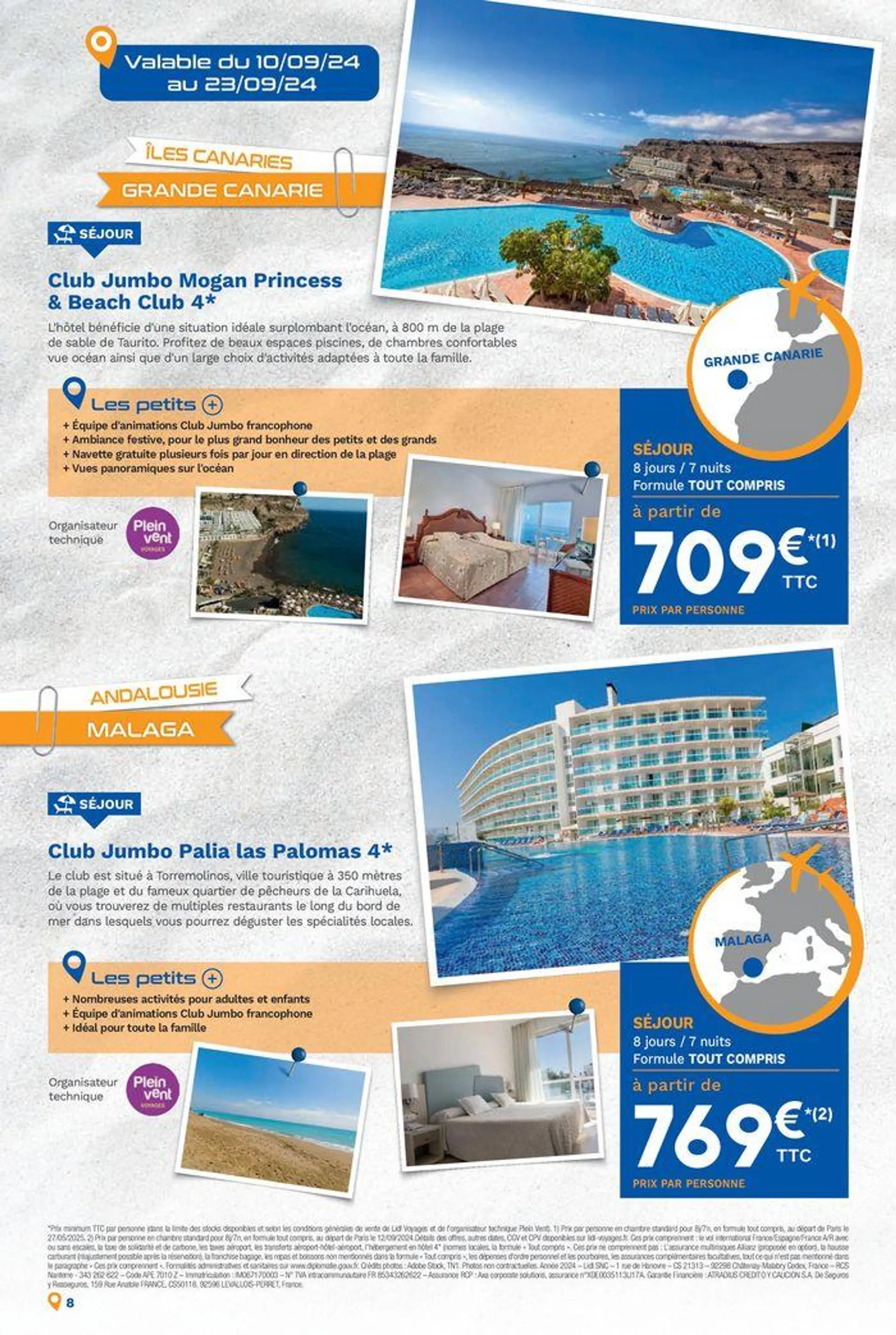 Bonnes vacances avec Lidl Voyages ! du 11 septembre au 9 décembre 2024 - Catalogue page 8