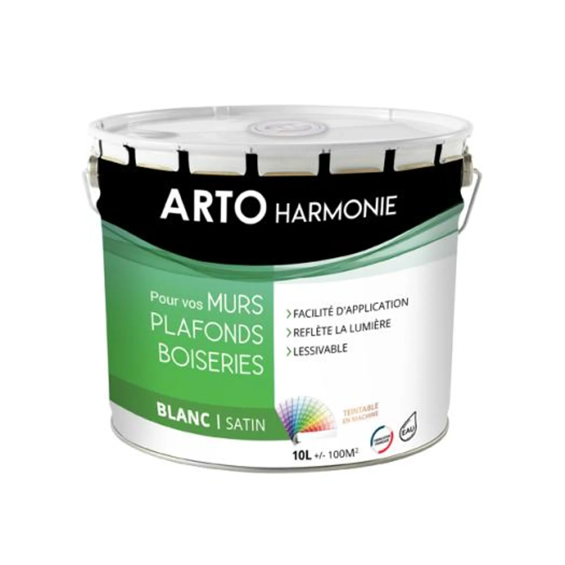 Peinture Arto Harmonie Murs, plafonds et boiserie intérieur blanc satin 10L