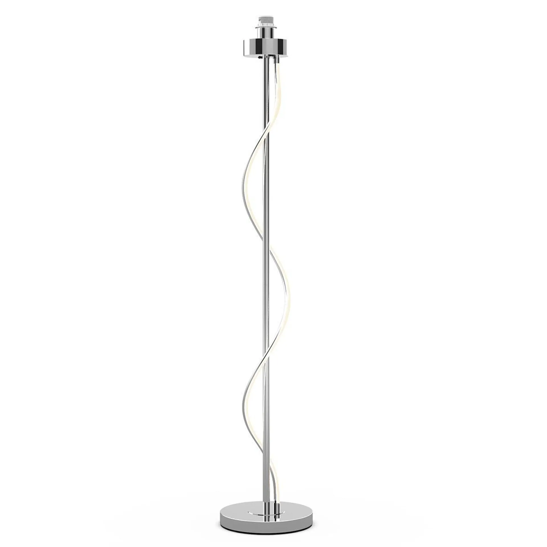 Pied de lampadaire LED VALLS en métal argent chrome