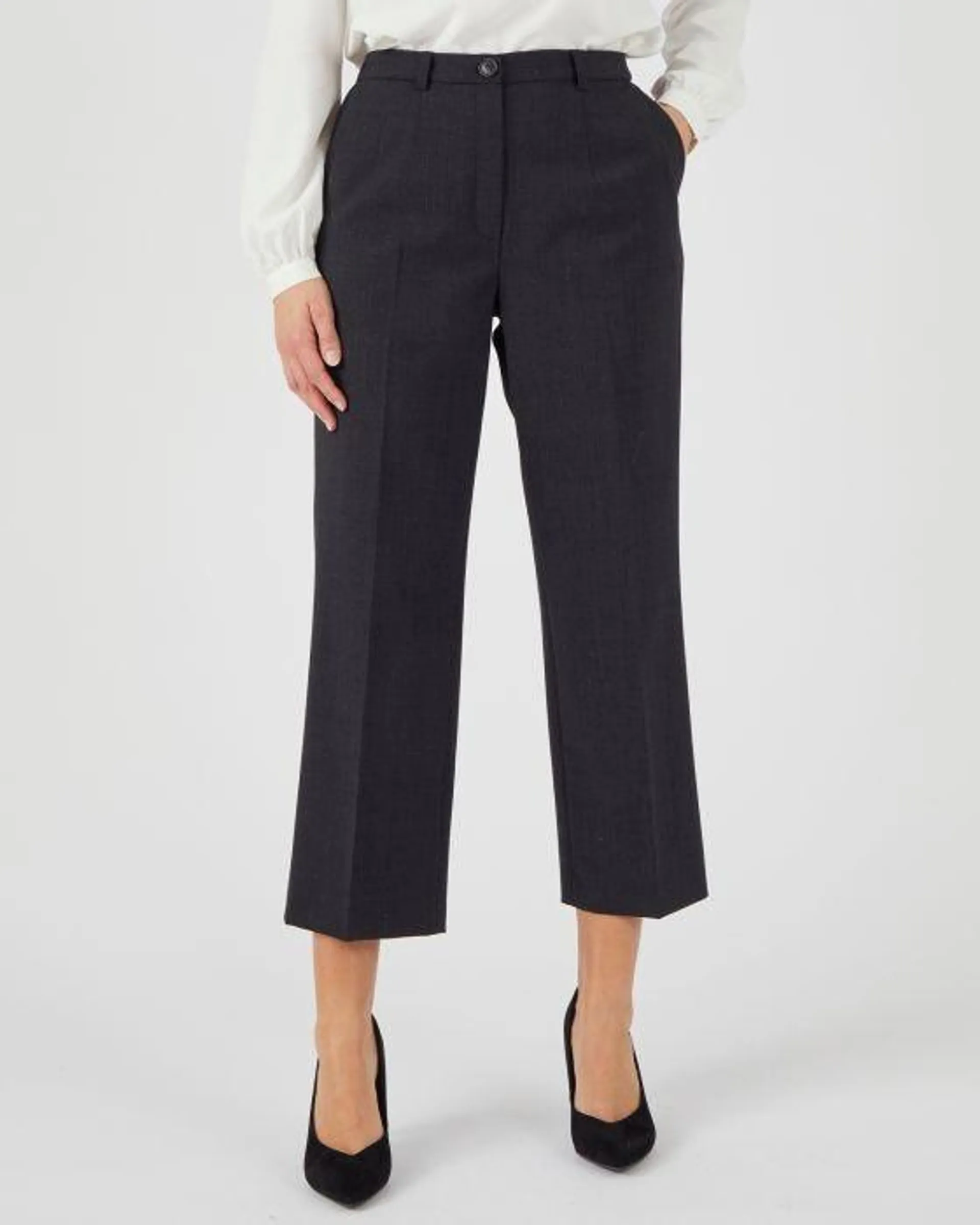 Pantalon large mélange laine bi-stretch 2 statures