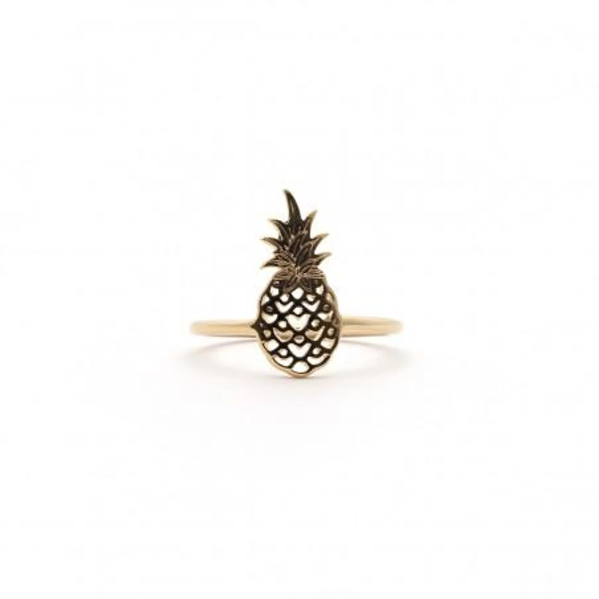 Bague Carador Collection Happy motif ananas plaqué or